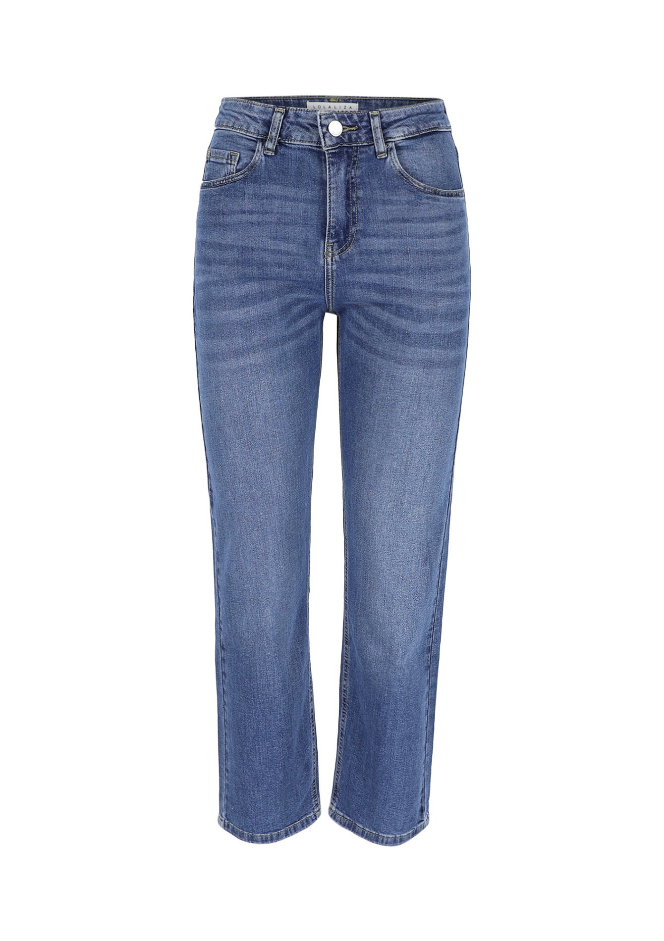 High waist straight jeans, High waist straight jeans - MEDIUM BLUE - 22000563