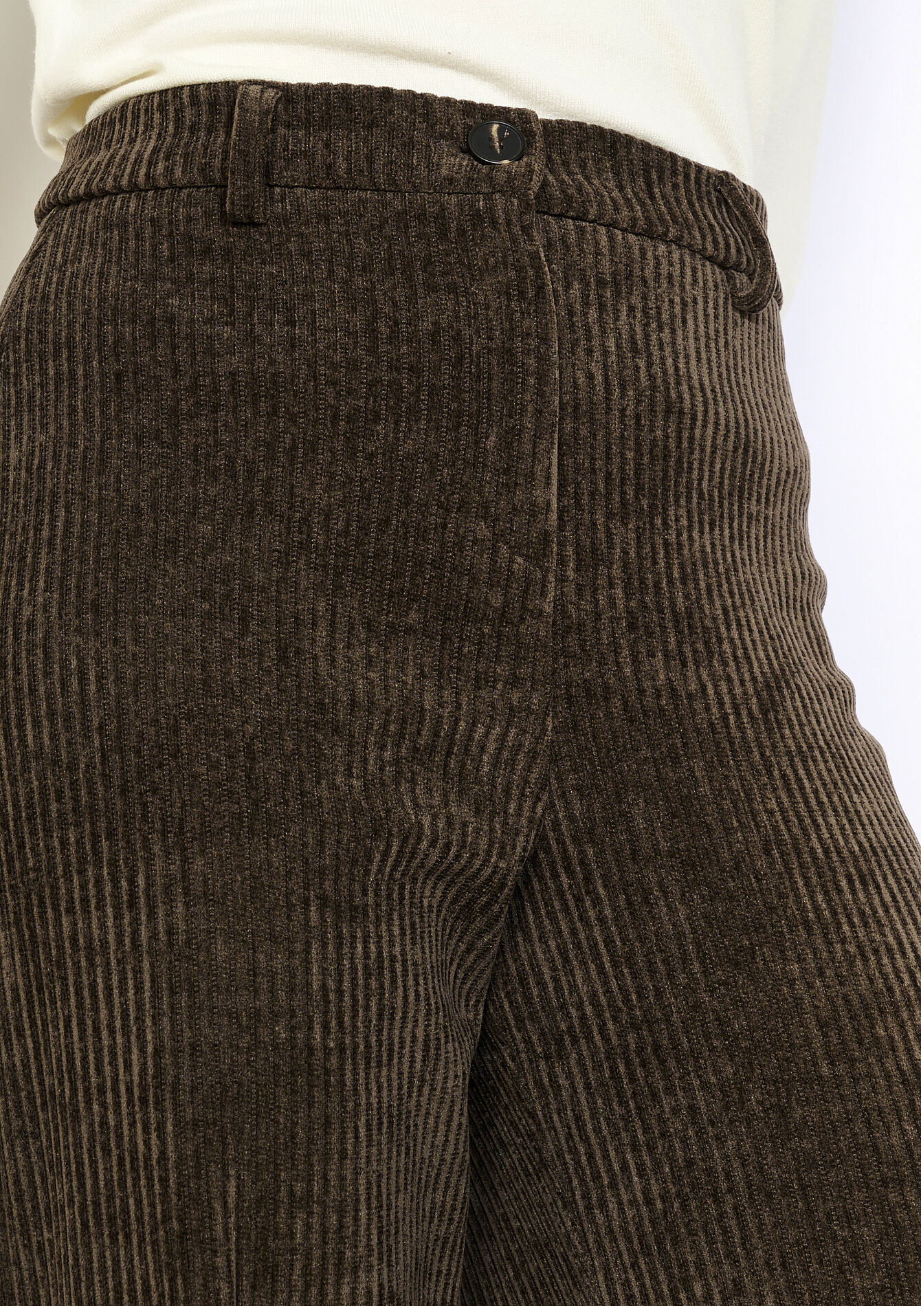 Ribfluwelen wijde broek - BROWN DARK CHOCOLATE - 06601052_3720