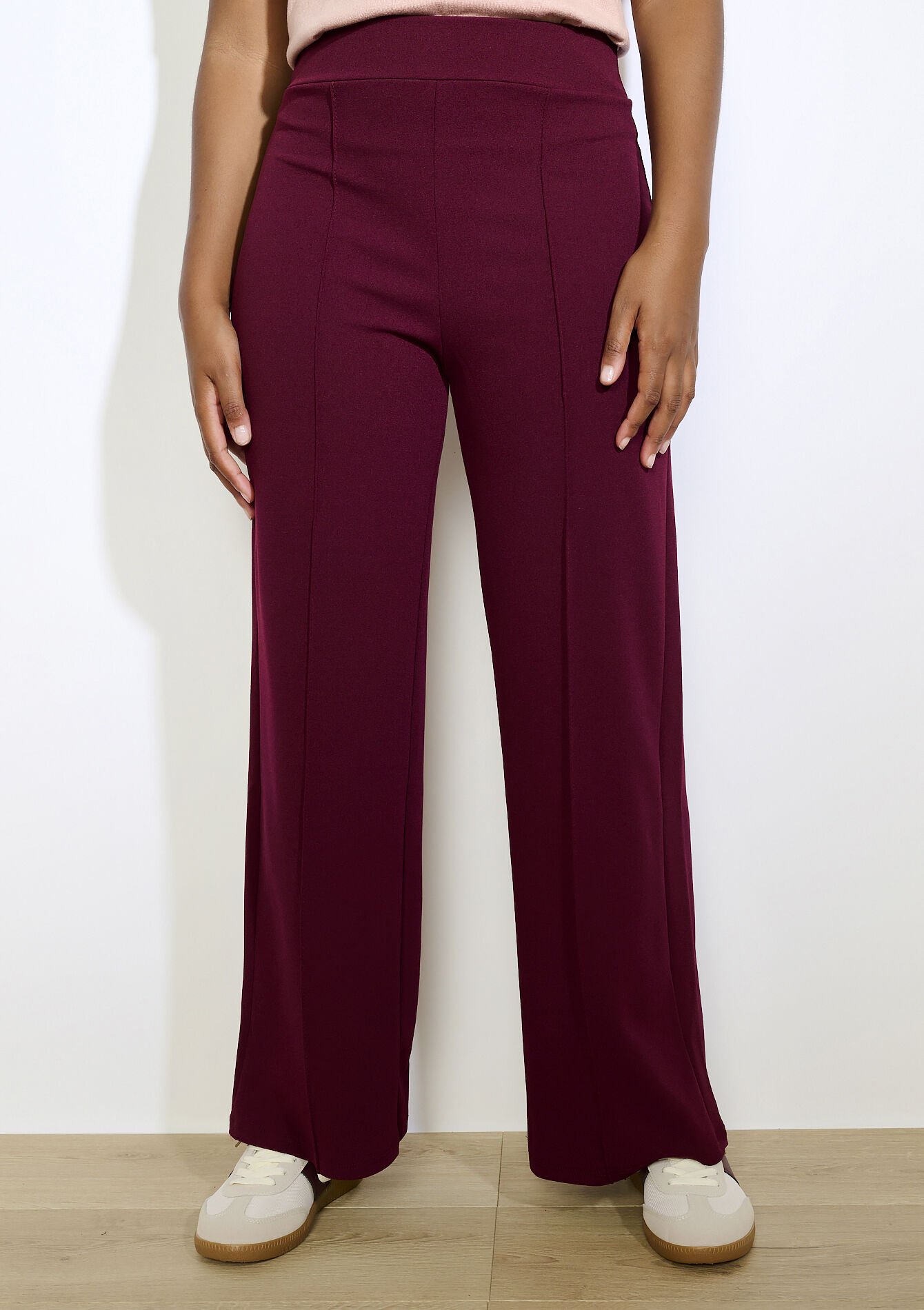 Pantalon fluide taille haute, Pantalon fluide taille haute - BORDEAUX WINE - 06601029_5514