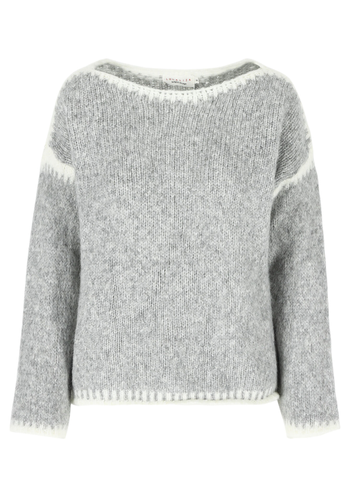 Sweater with contrasting seams, Sweater with contrasting seams - LT GREY MEL - 04006755_1081