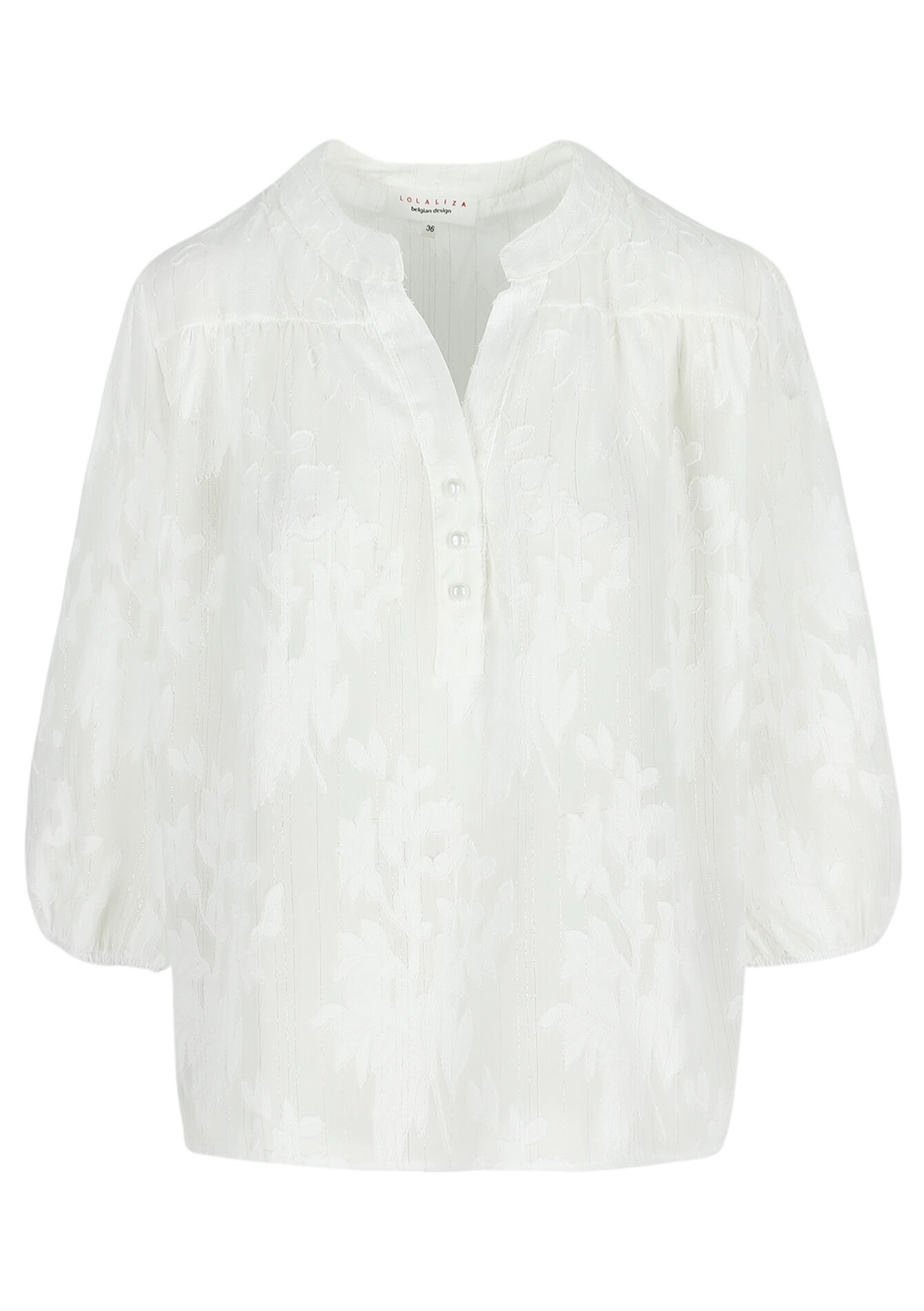 Blouse jacquard légère, Blouse jacquard légère - VANILLA WHITE - 05702788_1013