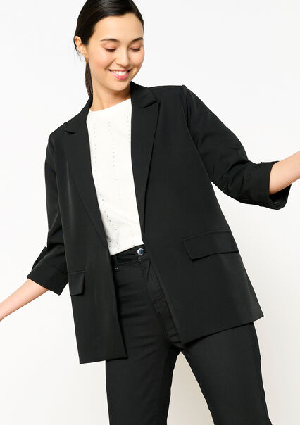 Relaxed fit blazer - BLACK - 09100911_1119