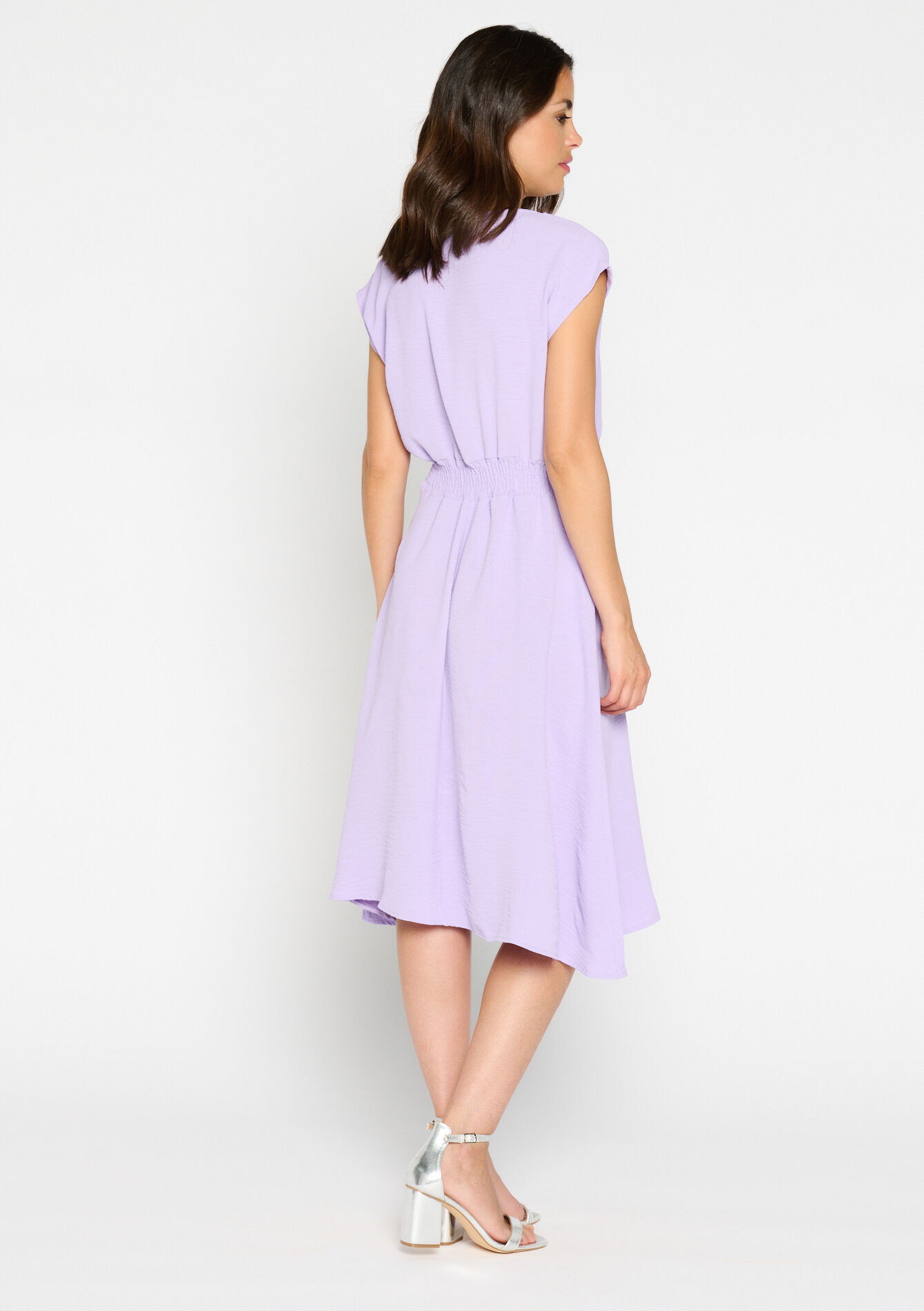 Robe cache-coeur unie, Robe cache-coeur unie - LILAC BRIGHT - 08602143_2578