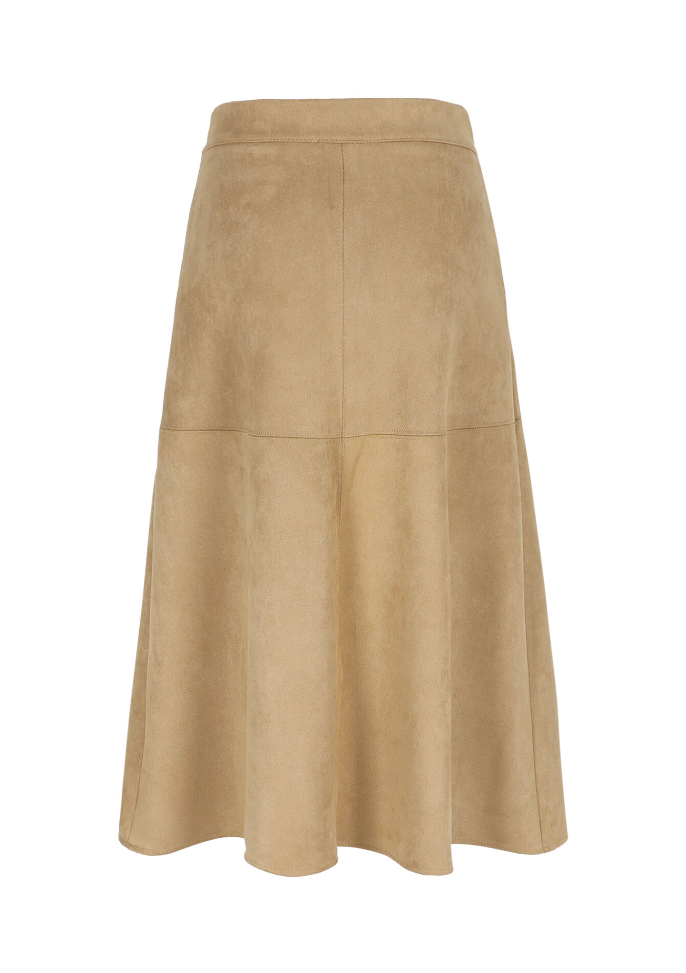 Jupe midi effet daim, Jupe midi effet daim - LT BEIGE - 07101407