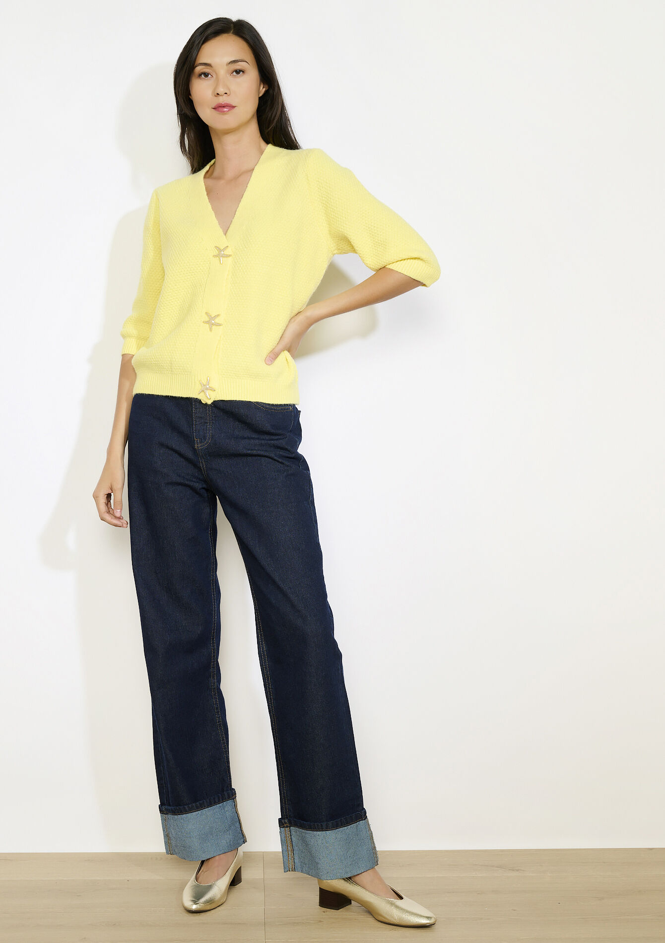 Vest met korte mouwen en V-hals - YELLOW SUN - 04101354_5007