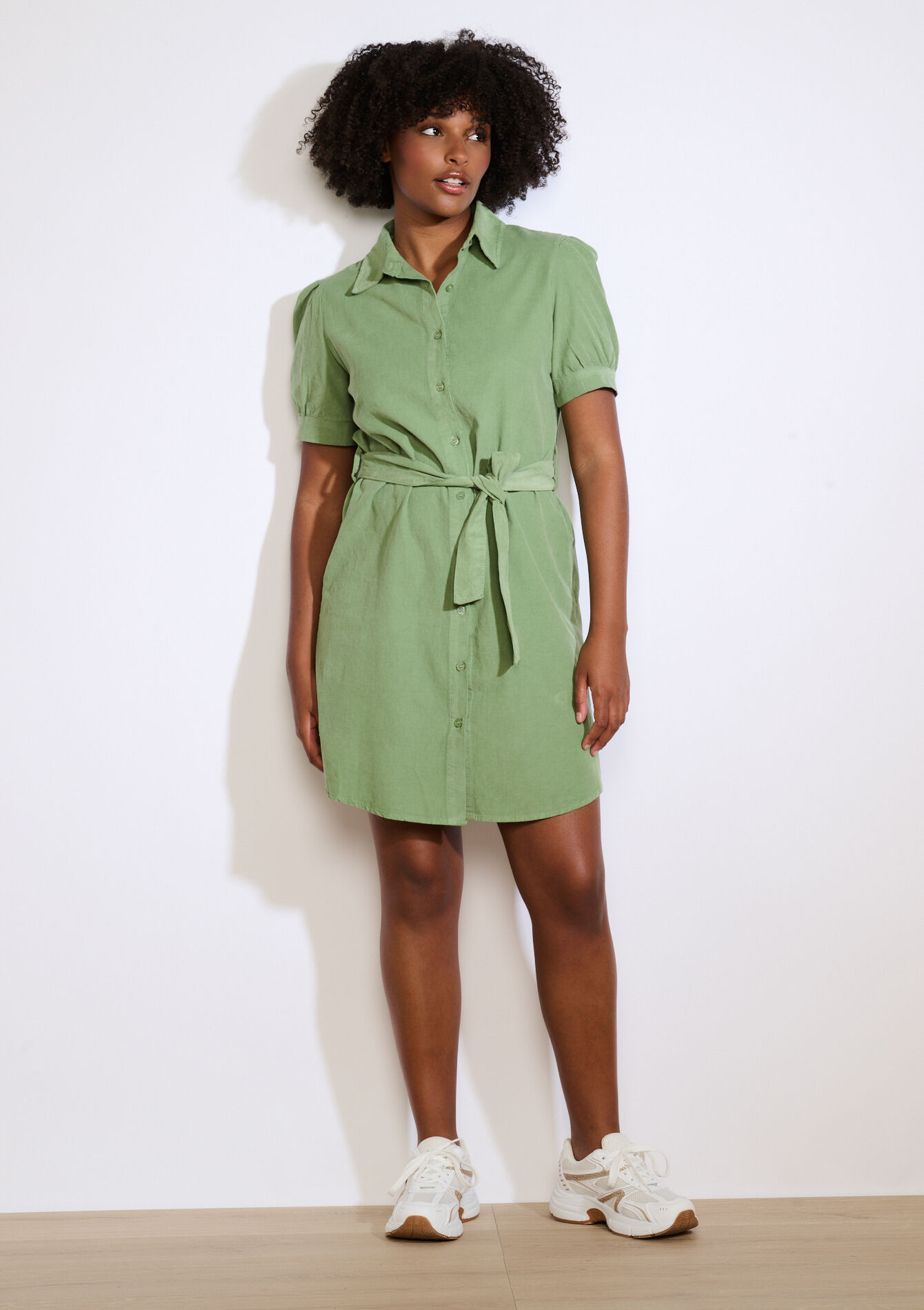 Overhemdjurk Met Ceintuur, Overhemdjurk Met Ceintuur - LIGHT GREEN PASTEL - 08104253_1822