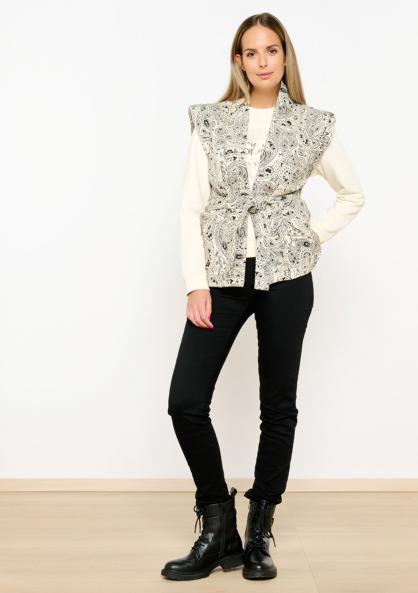 Veste sans manches à imprimé bandana - OPTICAL WHITE - 09001411_1019