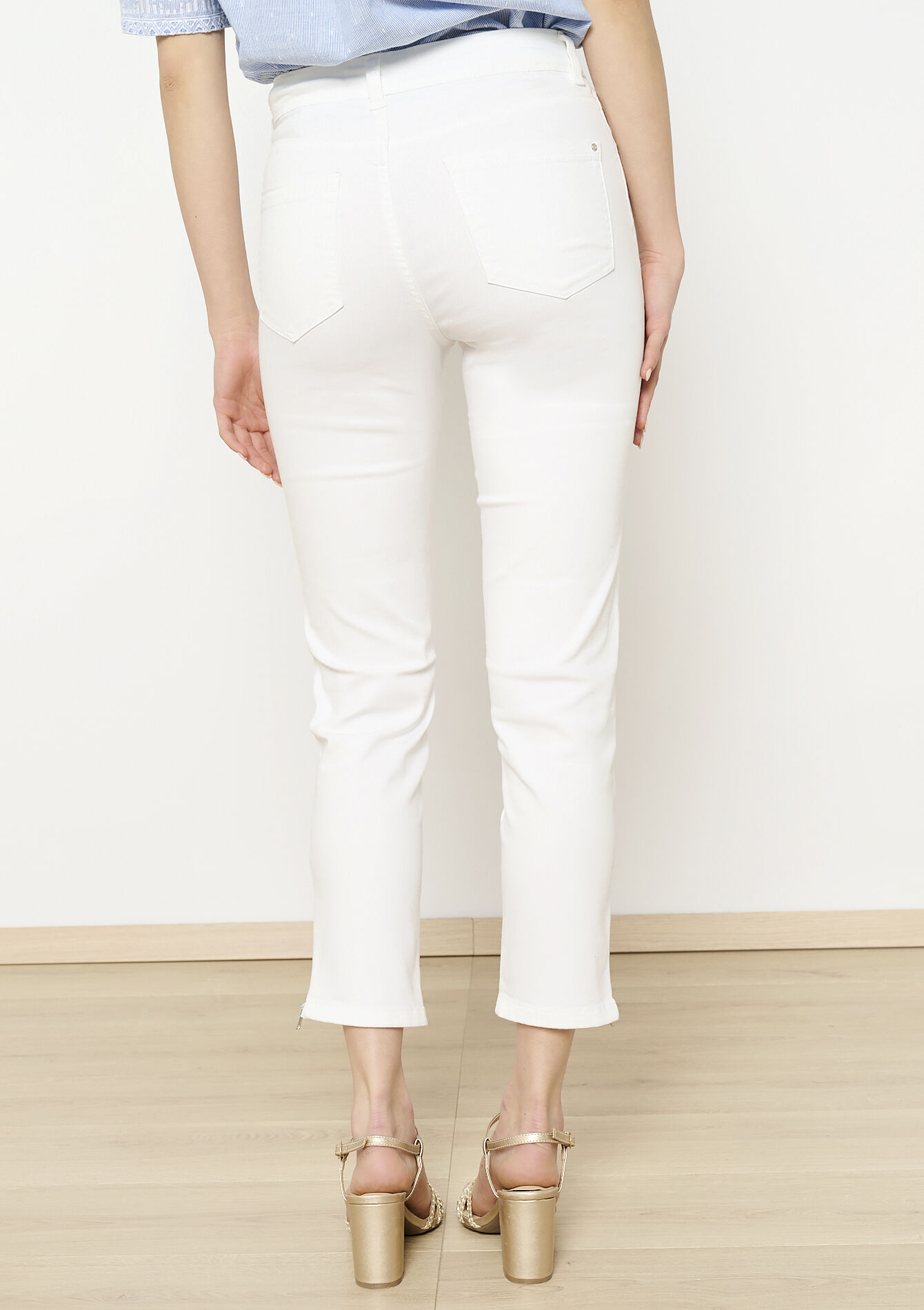 Slimfit broek met rits - OPTICAL WHITE - 06004552_1019