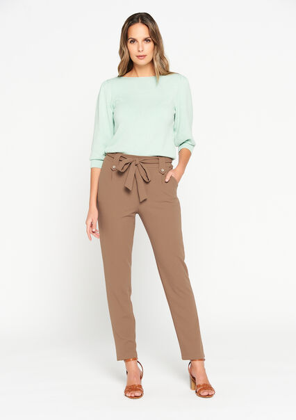 Paperbag trousers - LIGHT CAMEL - 06600567_3814