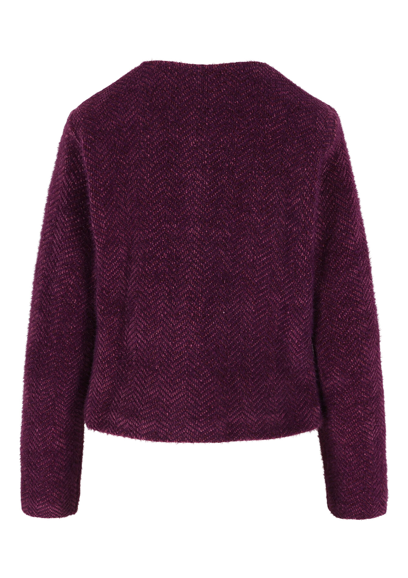 Veste courte douce à boutons, Veste courte douce à boutons - AUBERGINE - 09001501_1537