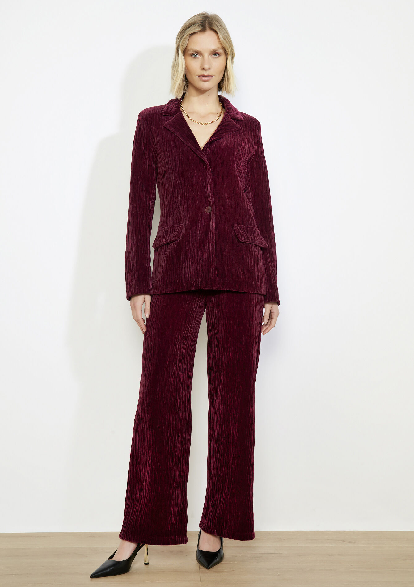 Corduroy blazer, Corduroy blazer - BORDEAUX WINE - 09101159_5514