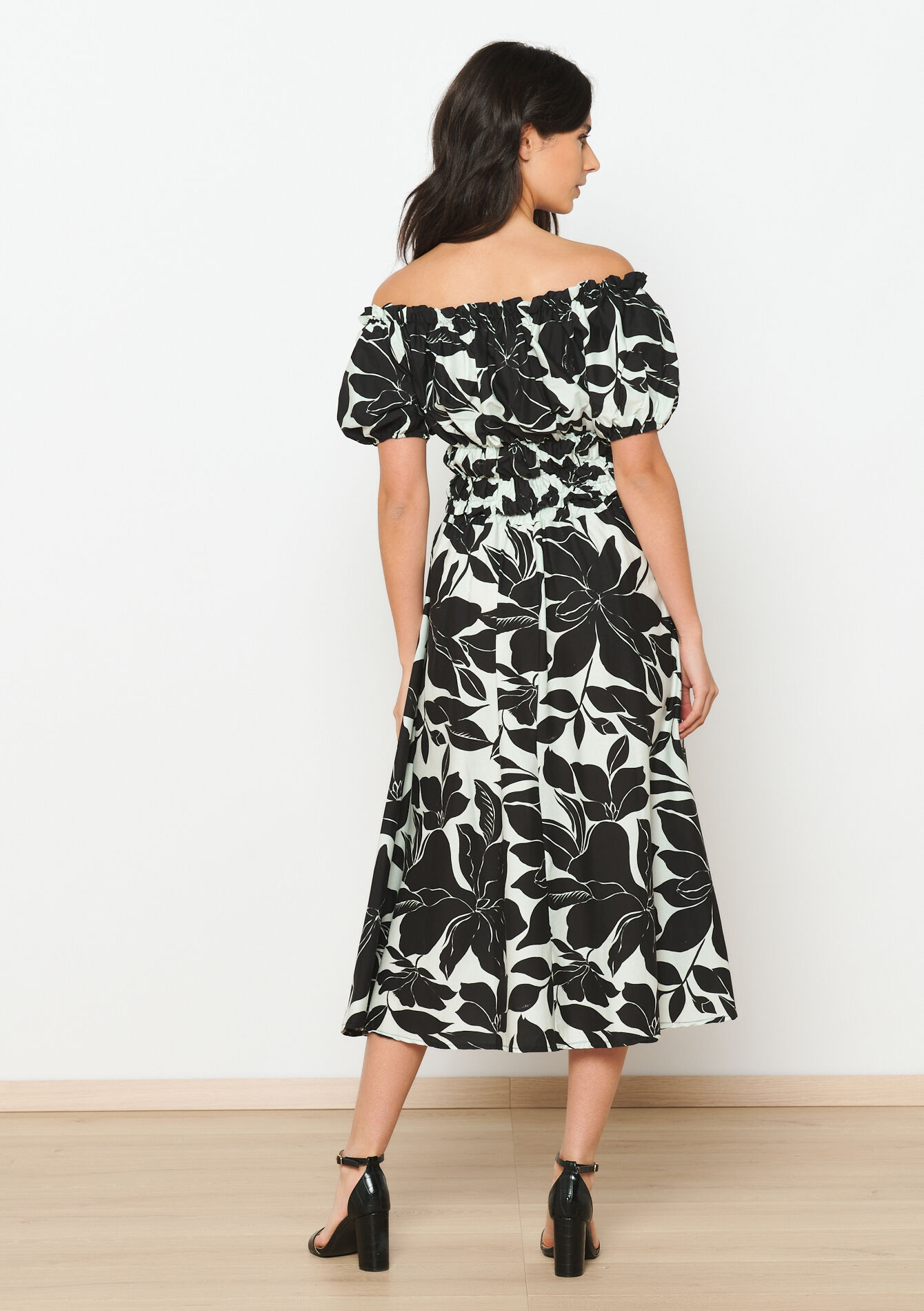 Jupe évasée à imprimé fleuri, Jupe évasée à imprimé fleuri - BLACK - 07101248_1119