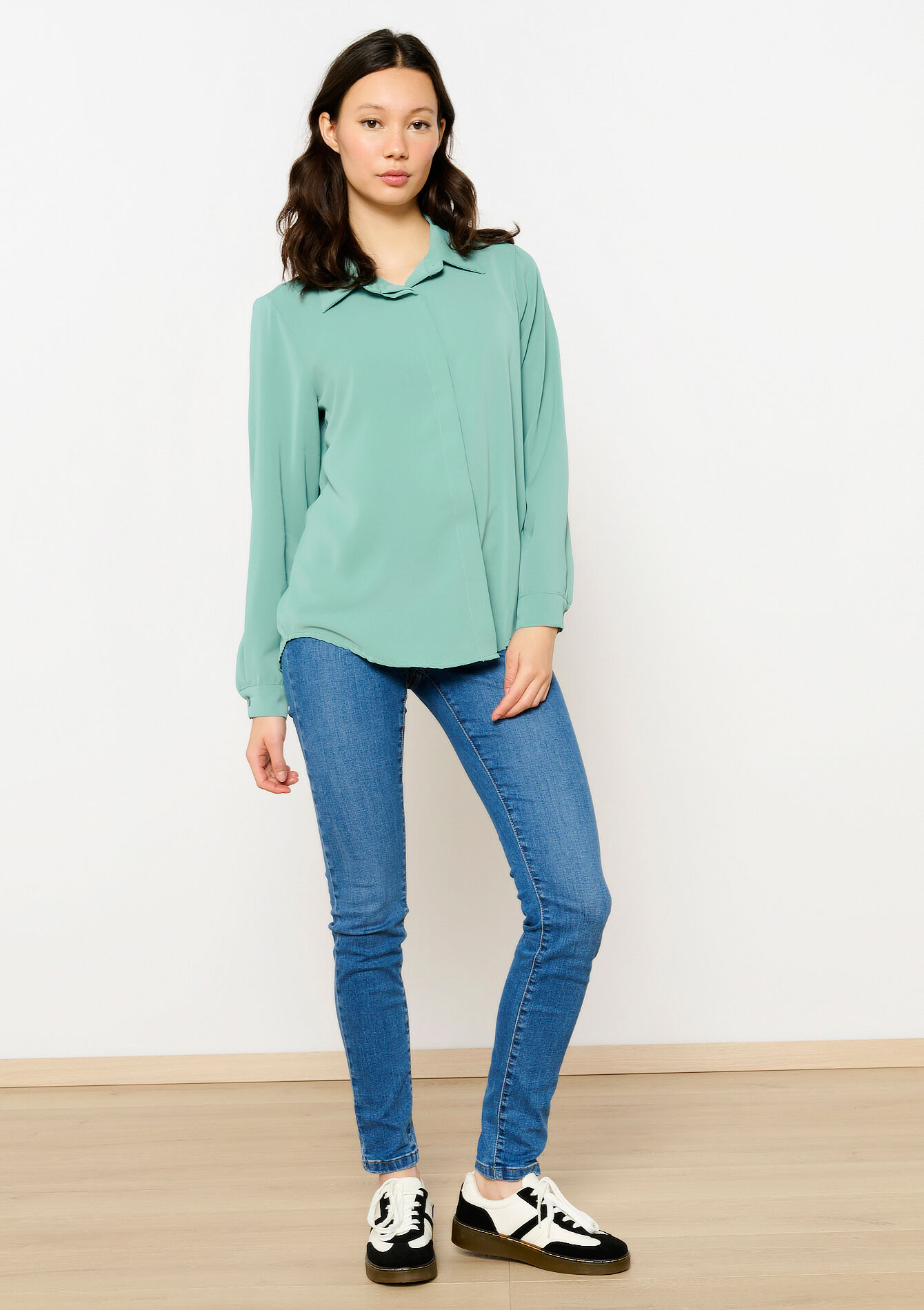 Chemise avec patte de boutonnage cachée, Chemise avec patte de boutonnage cachée - MINT GREEN - 05702743_1723