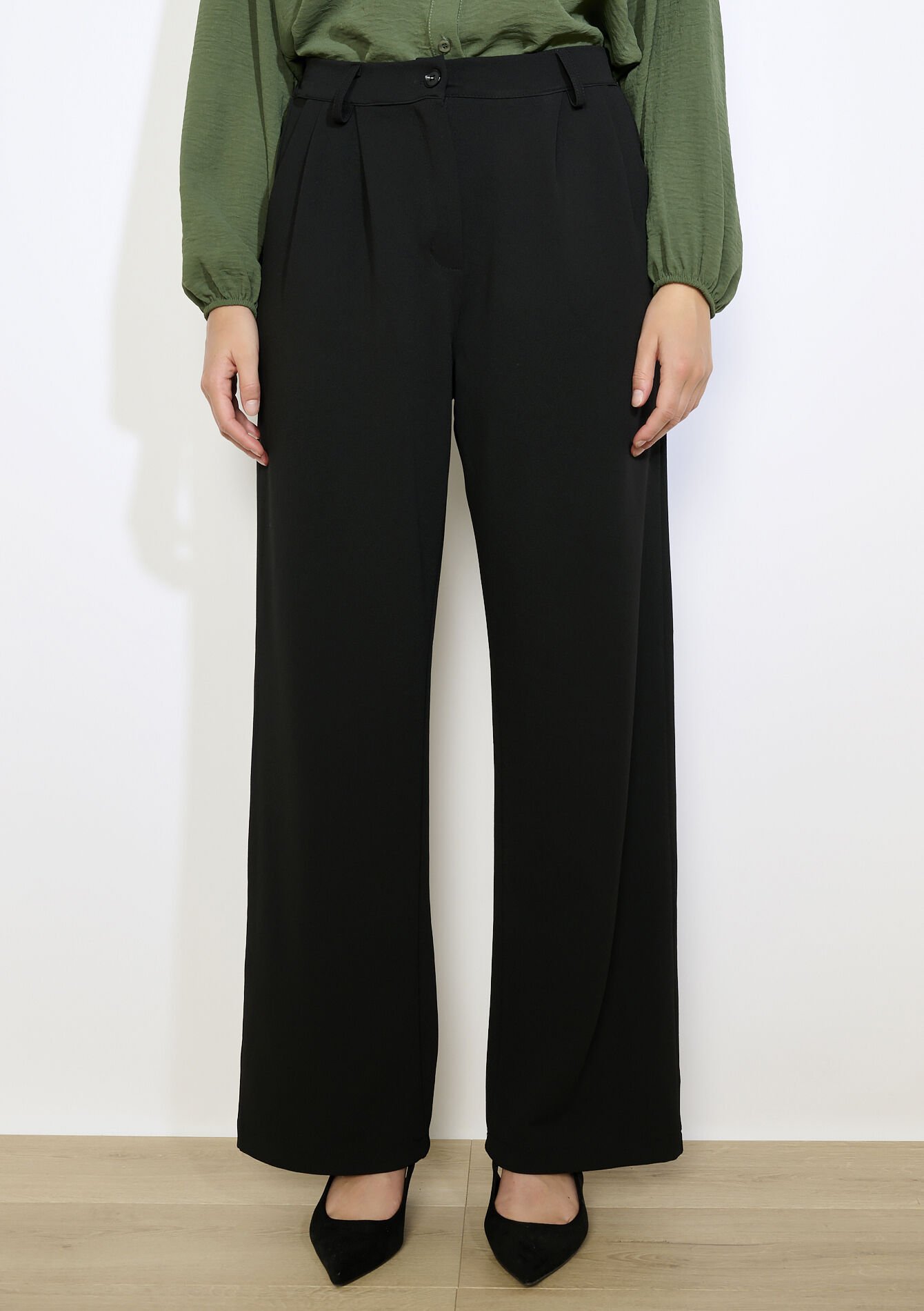 Tailored twill broek, Tailored twill broek - BLACK - 06100744_1119