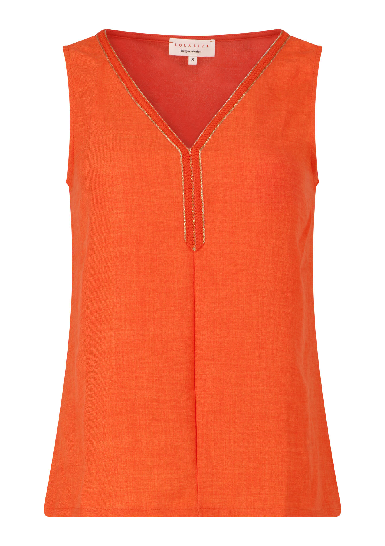 Top with V-neck, Top with V-neck - ORANGE SUNSET - 02200364_5200