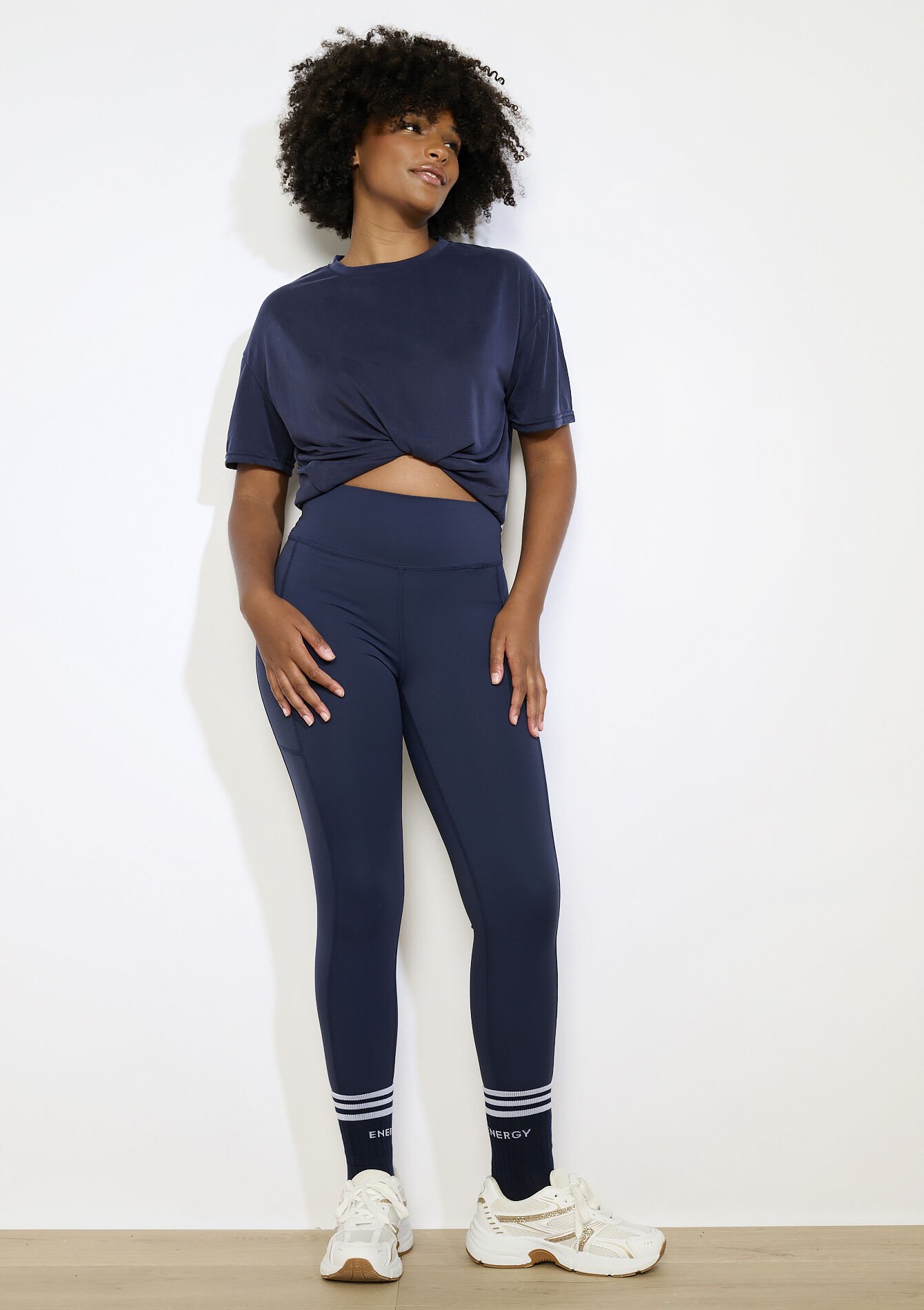 Legging sport taille haute, Legging sport taille haute - NAVY BASIC - 15100367_2723