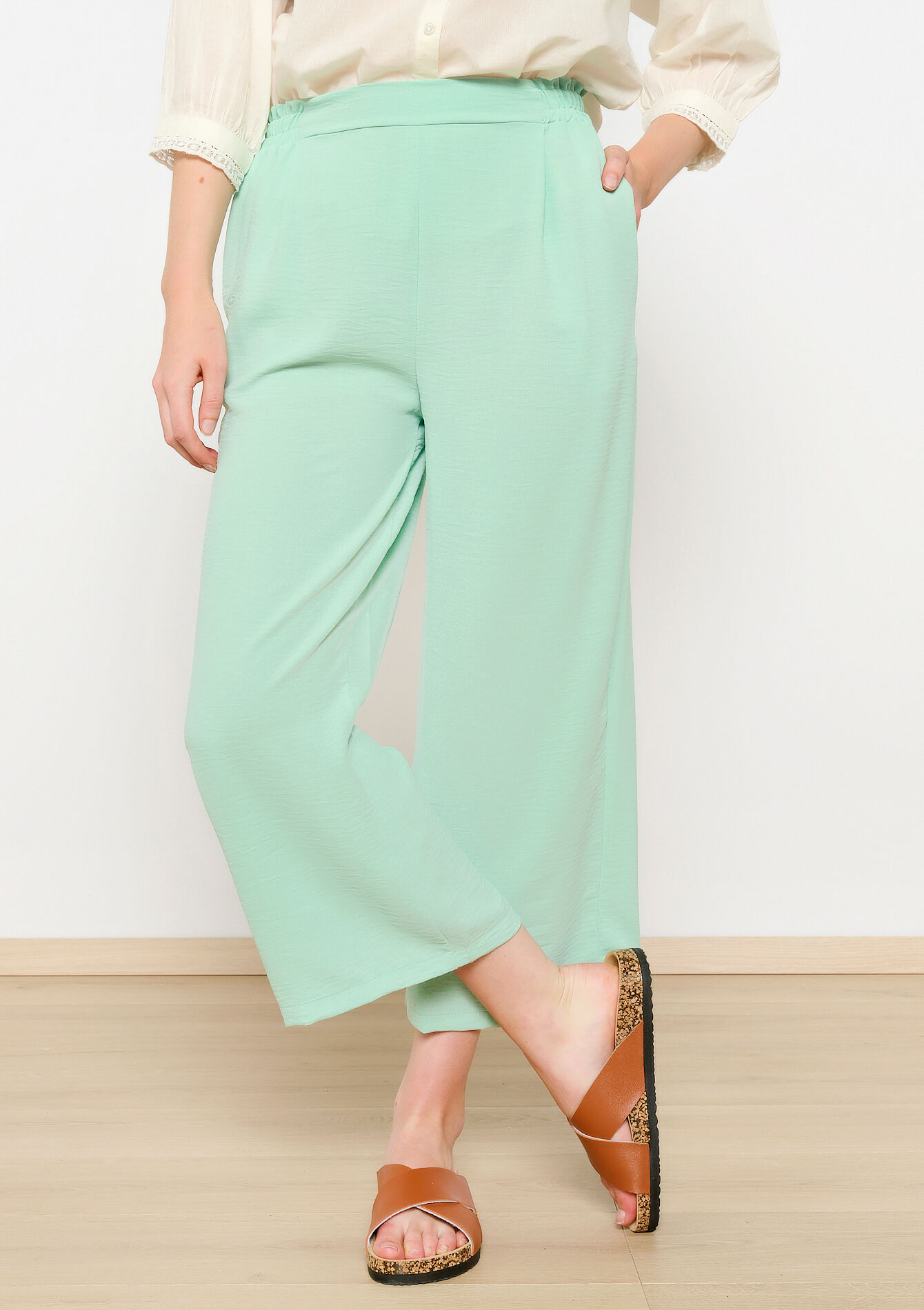 Losse broek, Losse broek - MINT GREEN - 06600844_1723