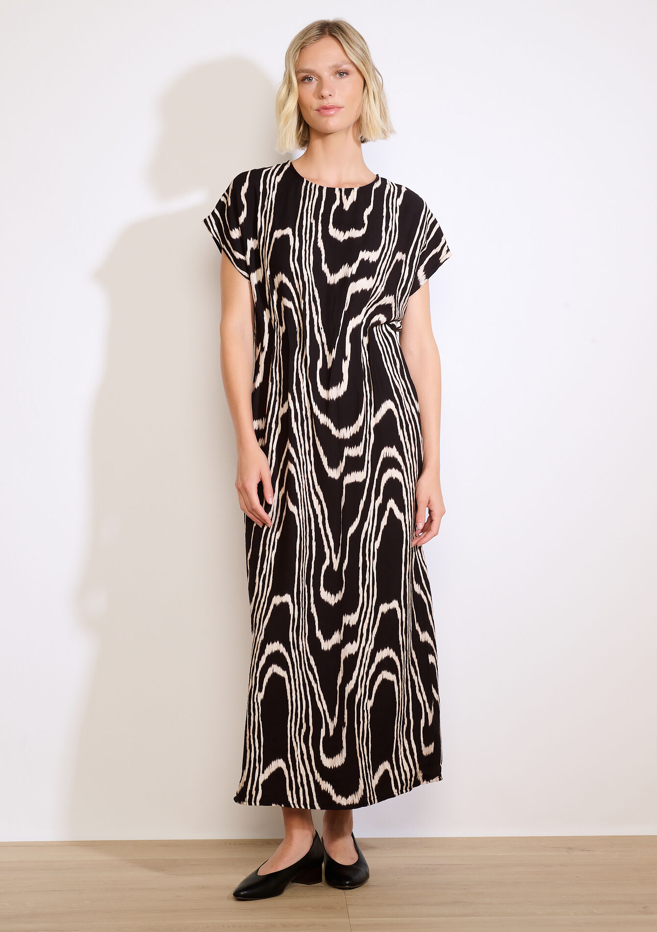 Lange jurk met print, Lange jurk met print, , back