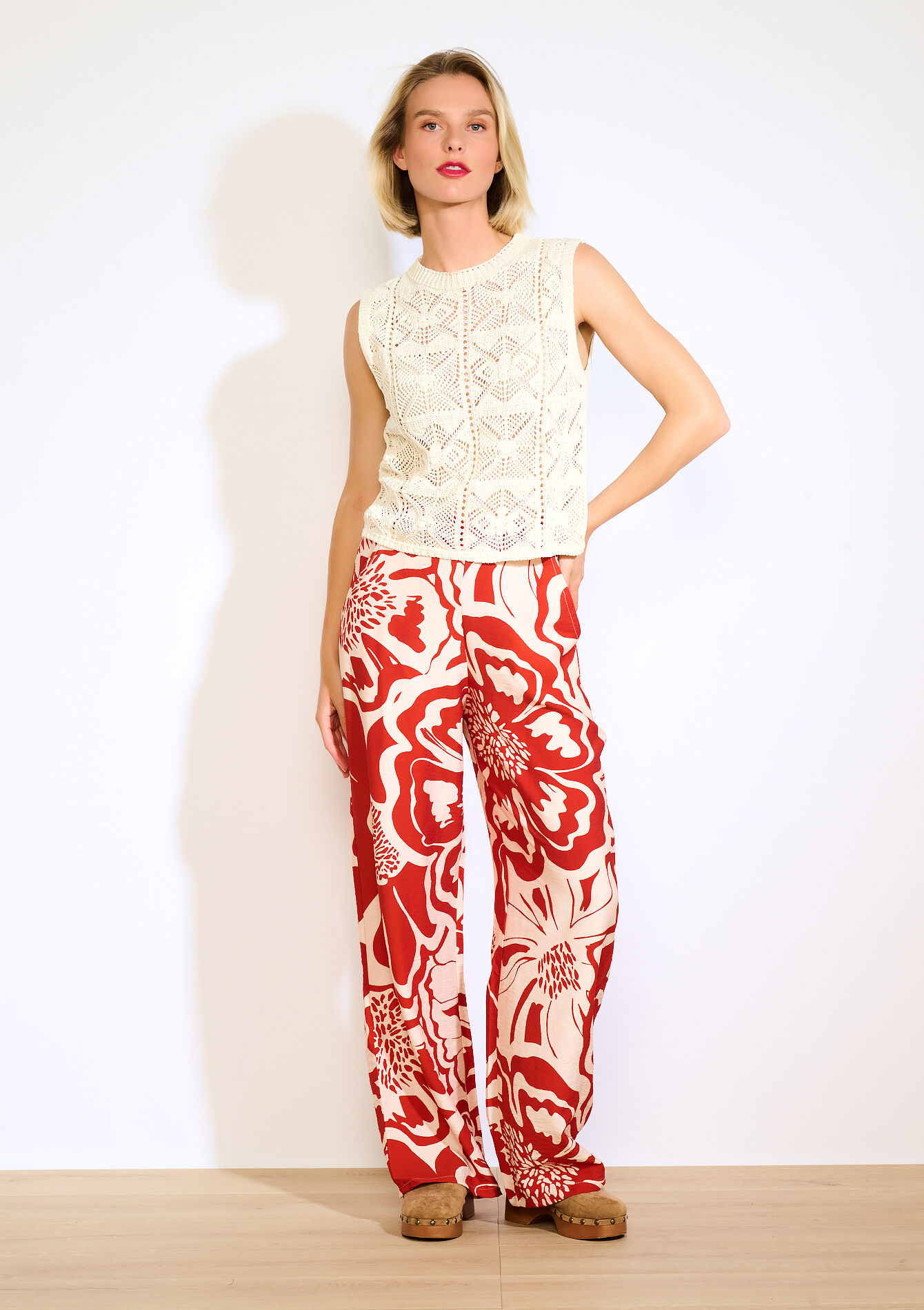 Wijde broek met print - RED PAPRIKA - 06600992_1293