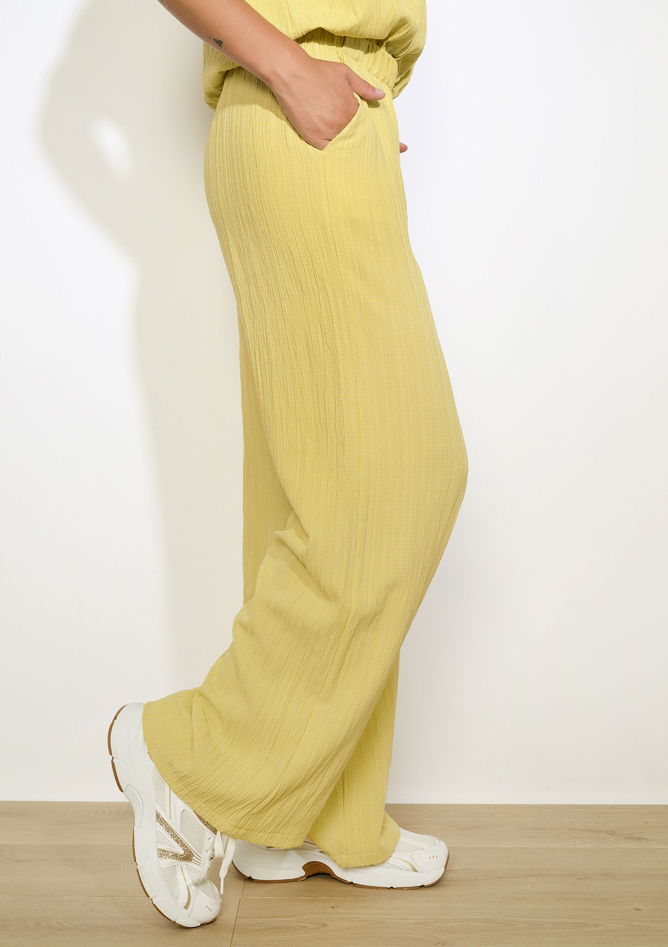 Pantalon fluide moderne, Pantalon fluide moderne - YELLOW PASTEL - 06601033_5004