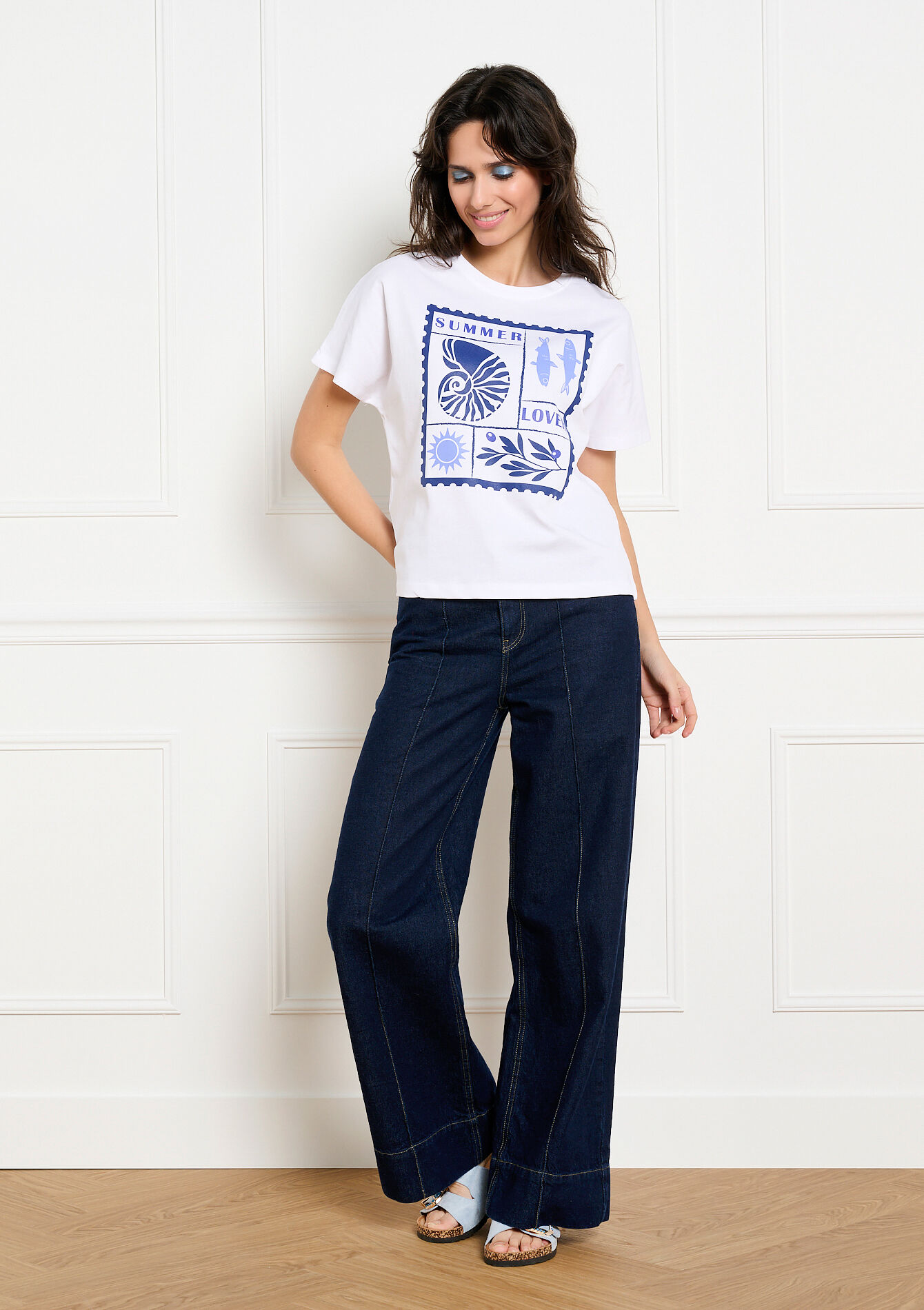 T-shirt met grafische print - OPTICAL WHITE - 02301955_1019