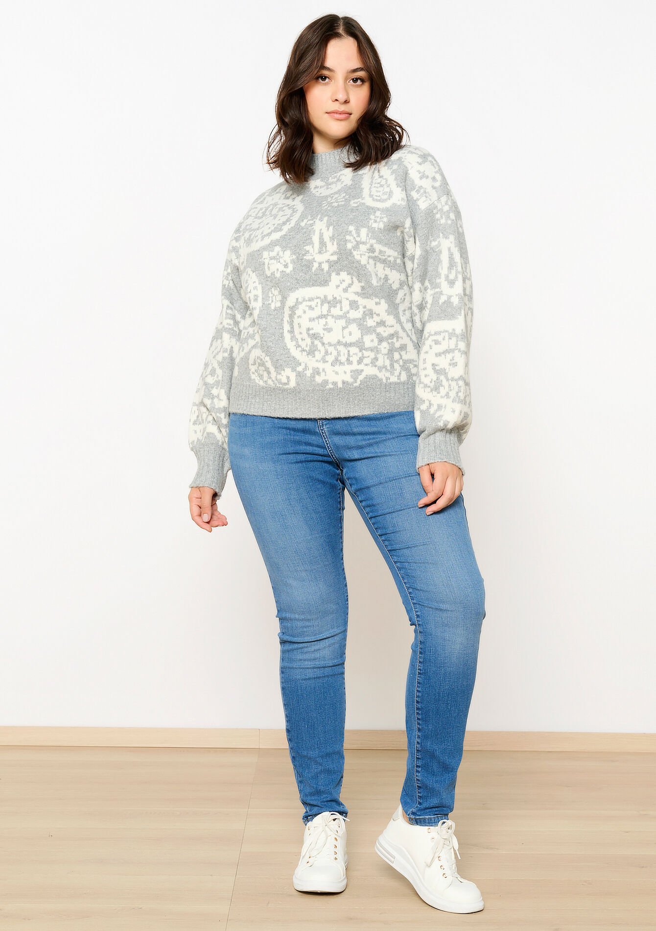 Trui met paisleyprint, Trui met paisleyprint - GREY MED MEL - 04006528_3507