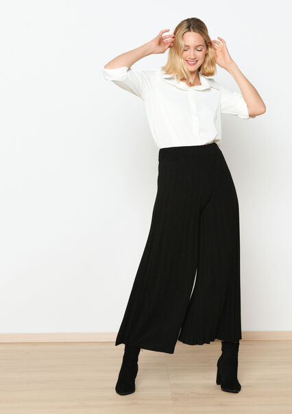 Wide pleated trousers - BLACK - 06600813_1119