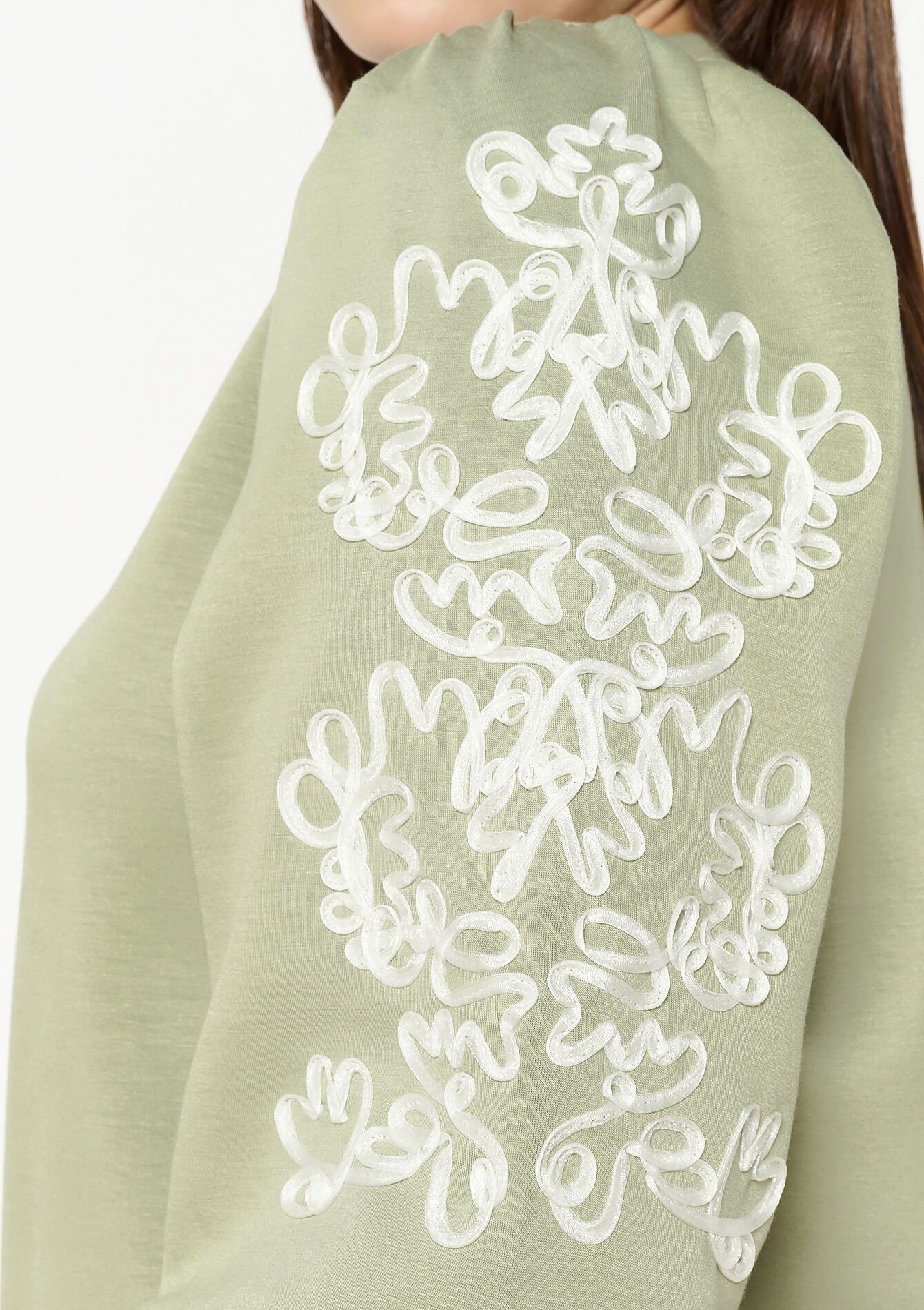 Sweatshirt met ballonmouwen, Sweatshirt met ballonmouwen - KHAKI TILLEUL - 03001761_4406