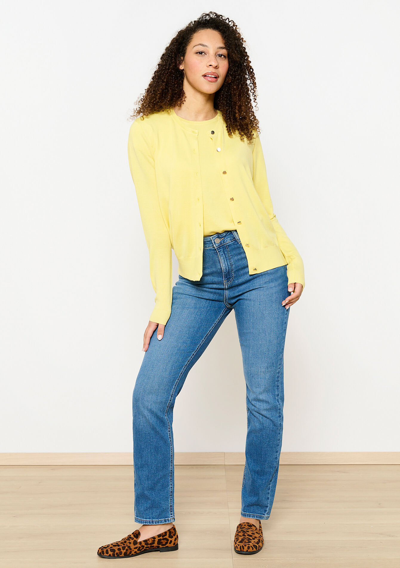 Cardigan met ronde hals - YELLOW PASTEL - 04101232_5004