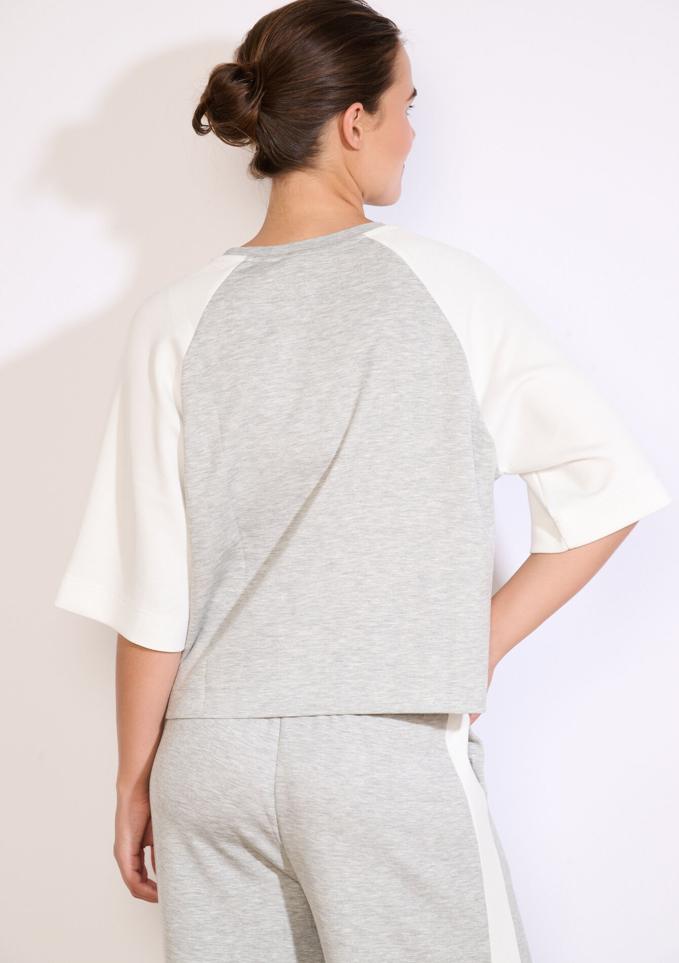 Sweat oversize bicolore - LIGHT GREY MEL - 15100375_1061
