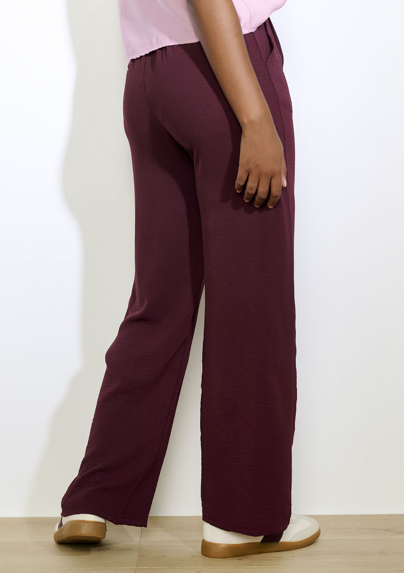 Wijde vloeiende broek, Wijde vloeiende broek - AUBERGINE - 06601025_1537
