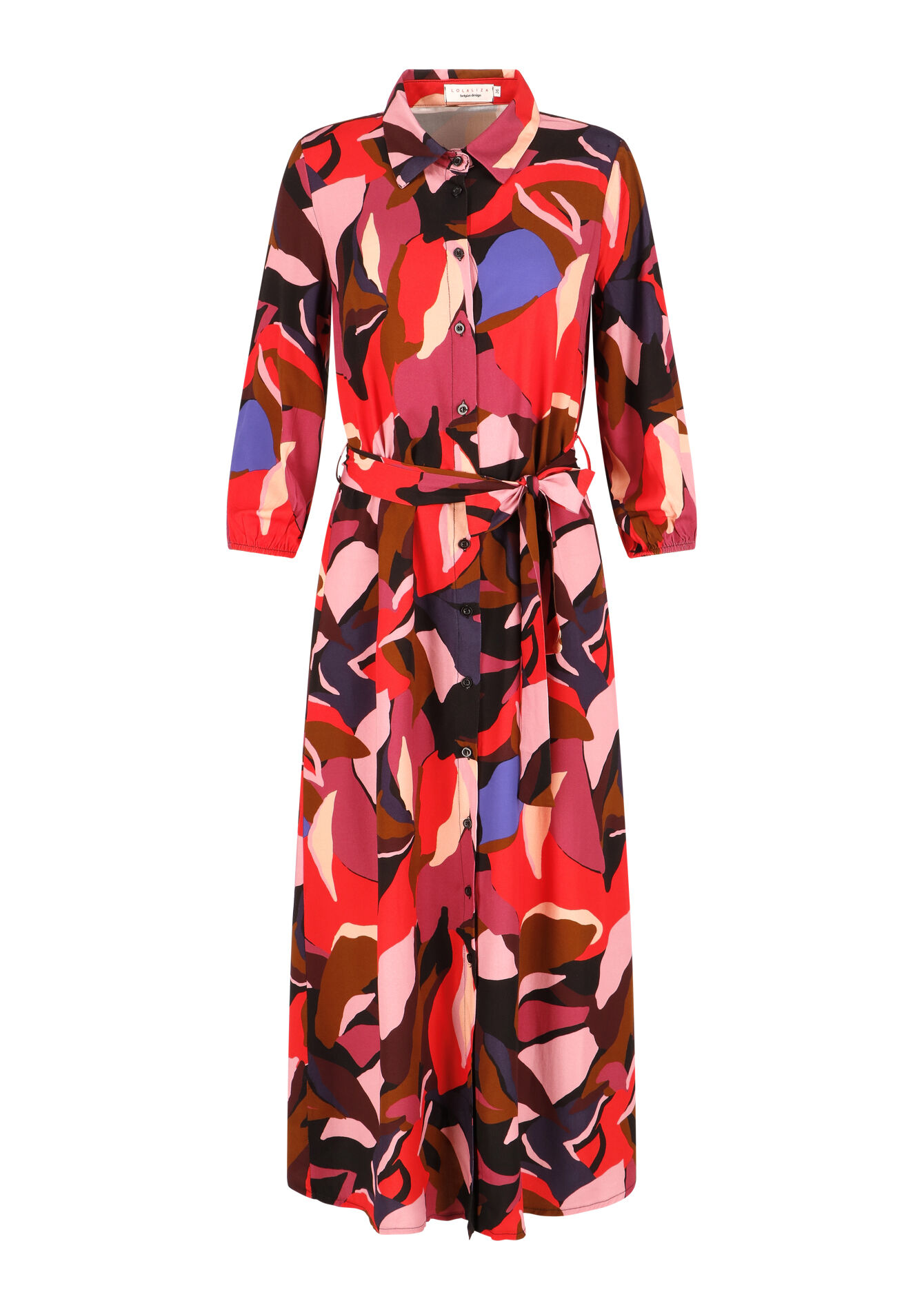 Hemdjurk met abstracte print, Hemdjurk met abstracte print - COSMI PINK - 08602183_4101