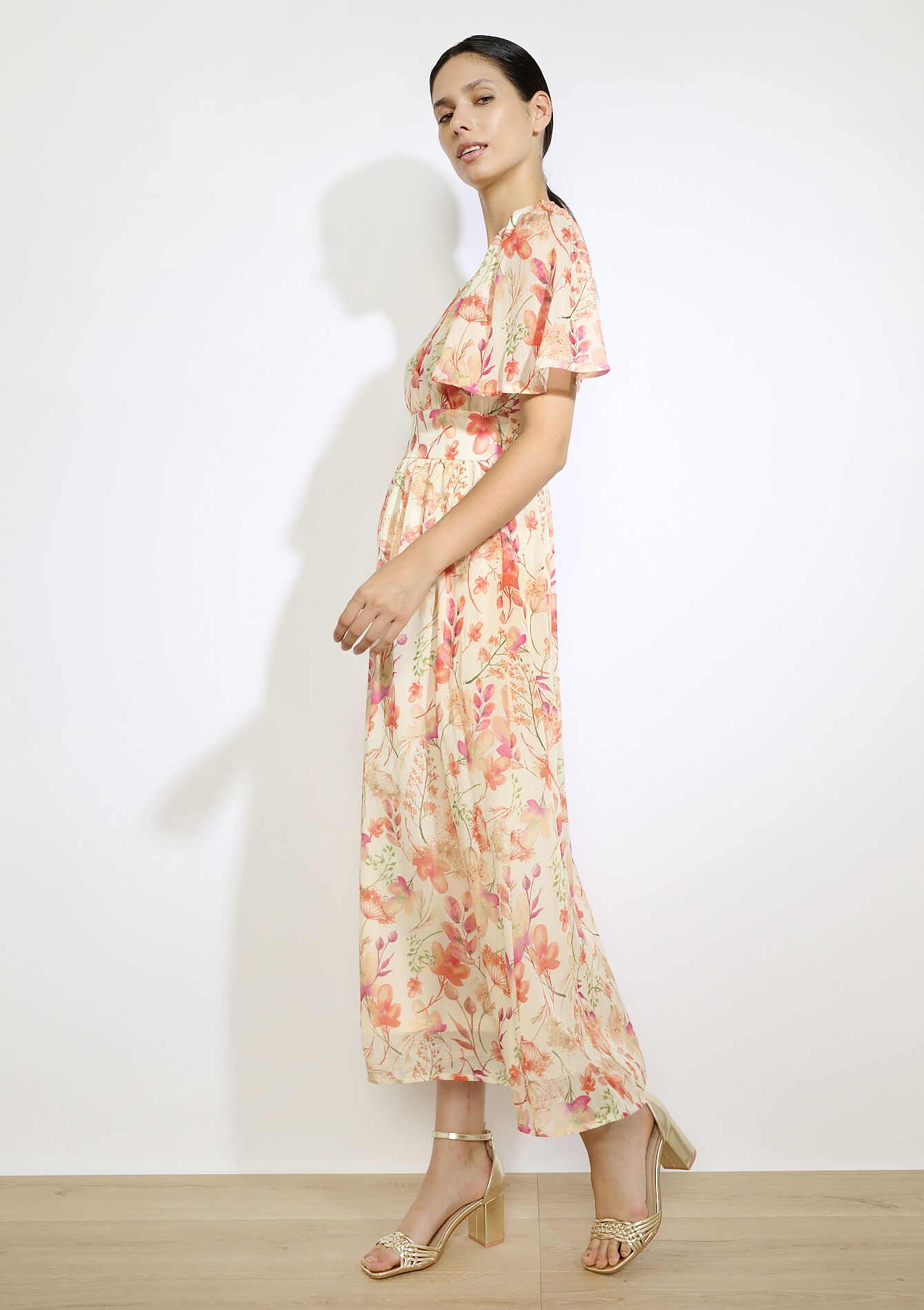 Lange jurk met bloemenprint, Lange jurk met bloemenprint - YELLOW SUN - 08104171_5007