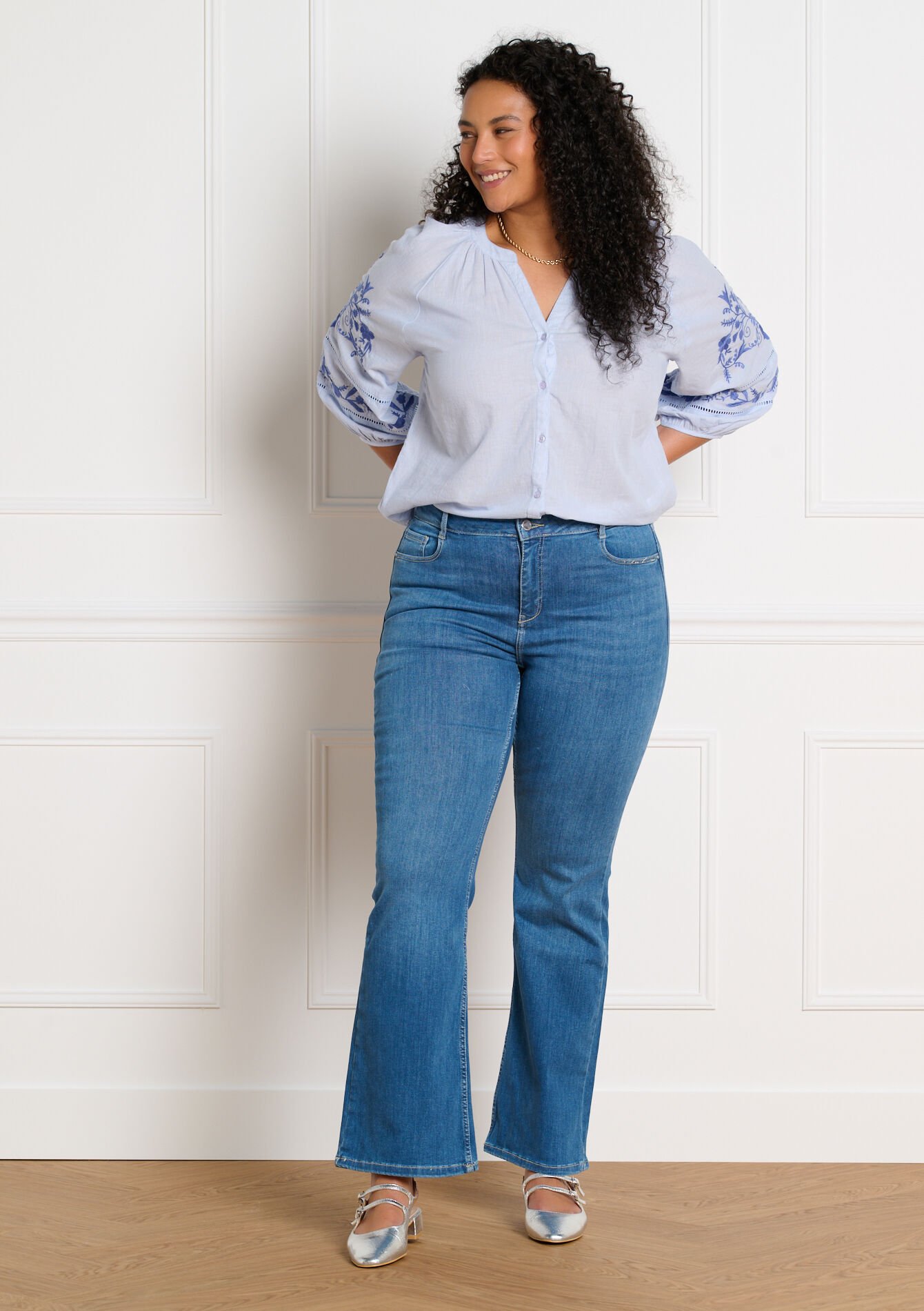 Jean bootcut taille haute, Jean bootcut taille haute - MEDIUM BLUE - 22000628_0500