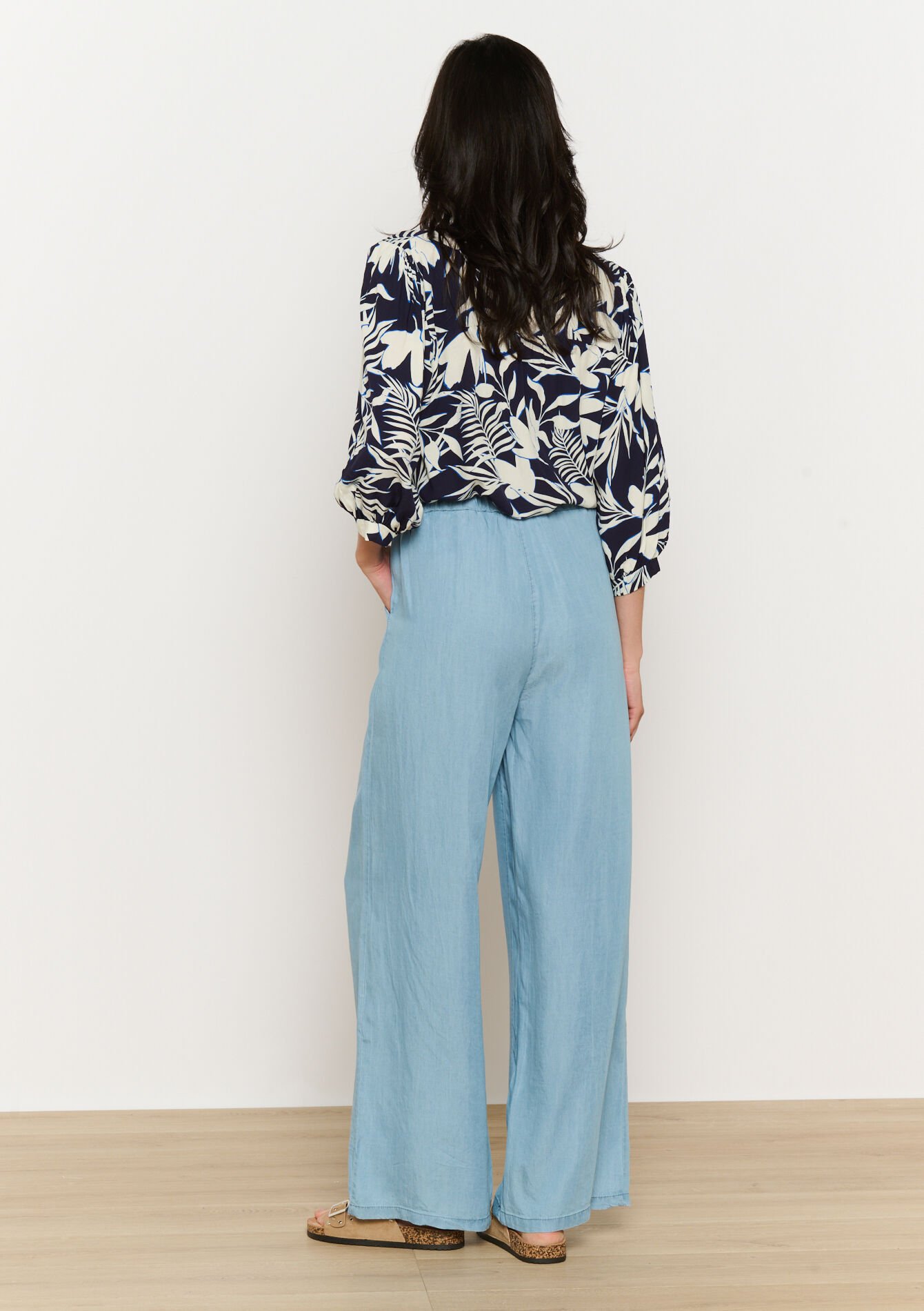 Pantalon fluide en Tencel, Pantalon fluide en Tencel - BLUE BLEACHED - 06600978_0502