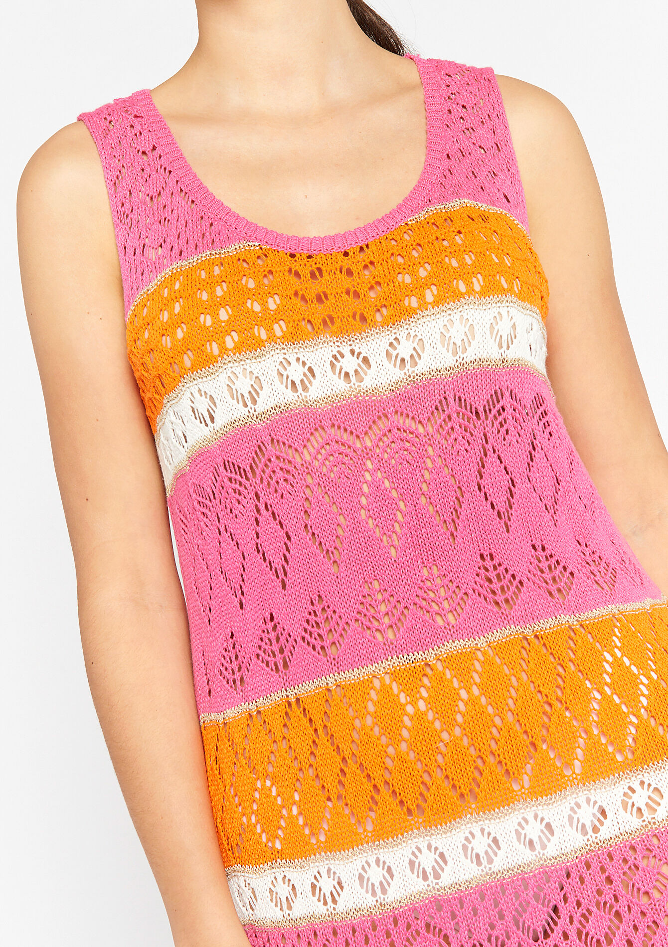 Gestreepte jurk, Gestreepte jurk - FUCHSIA - 08103283_5626