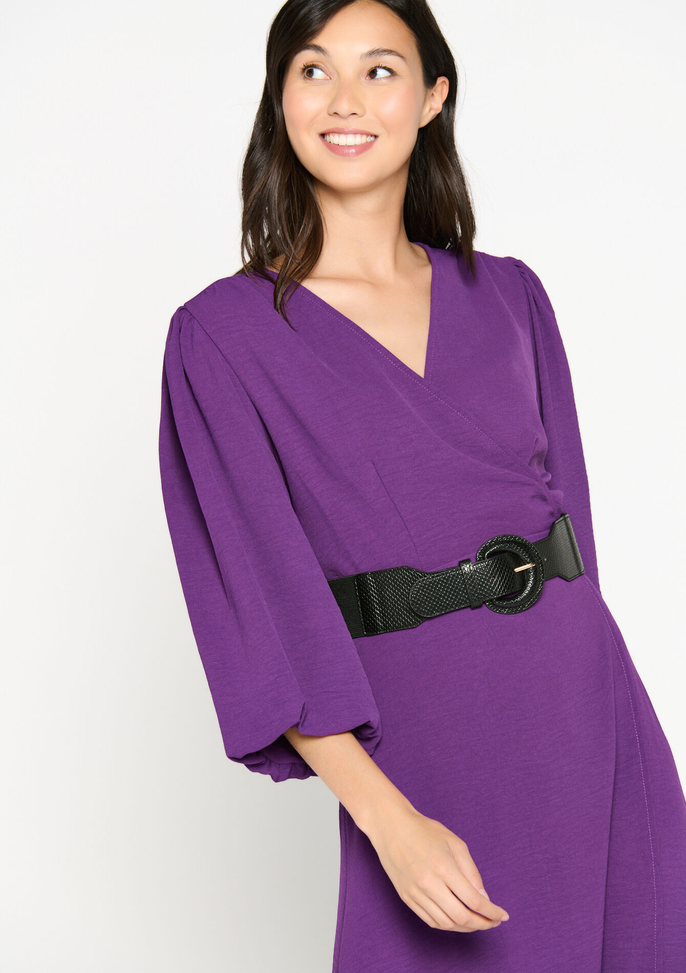 Elastische ceintuur met crocopatroon - BLACK - 1078664