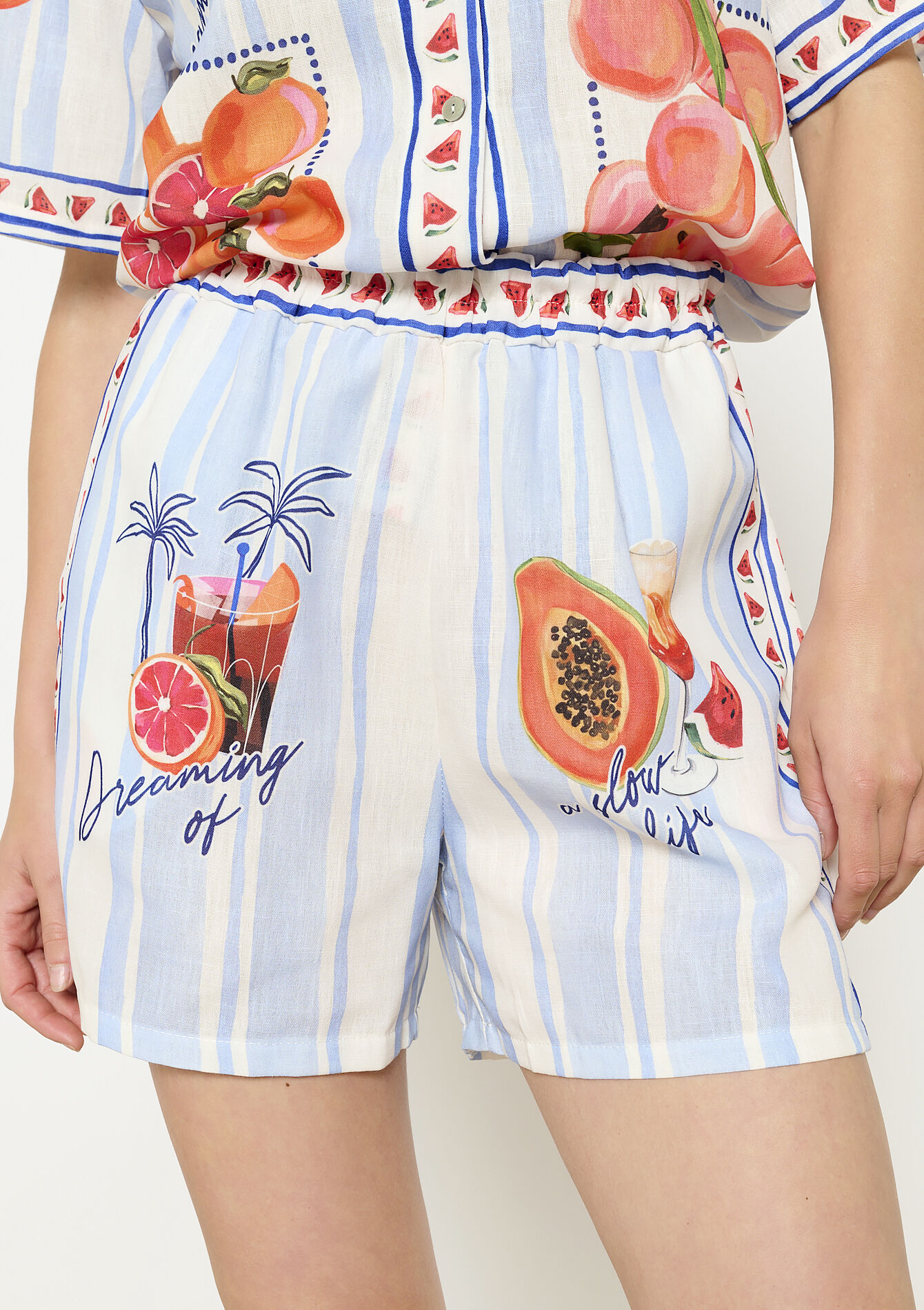 Short fluide imprimé fruits, Short fluide imprimé fruits - OFFWHITE - 06100724_1001