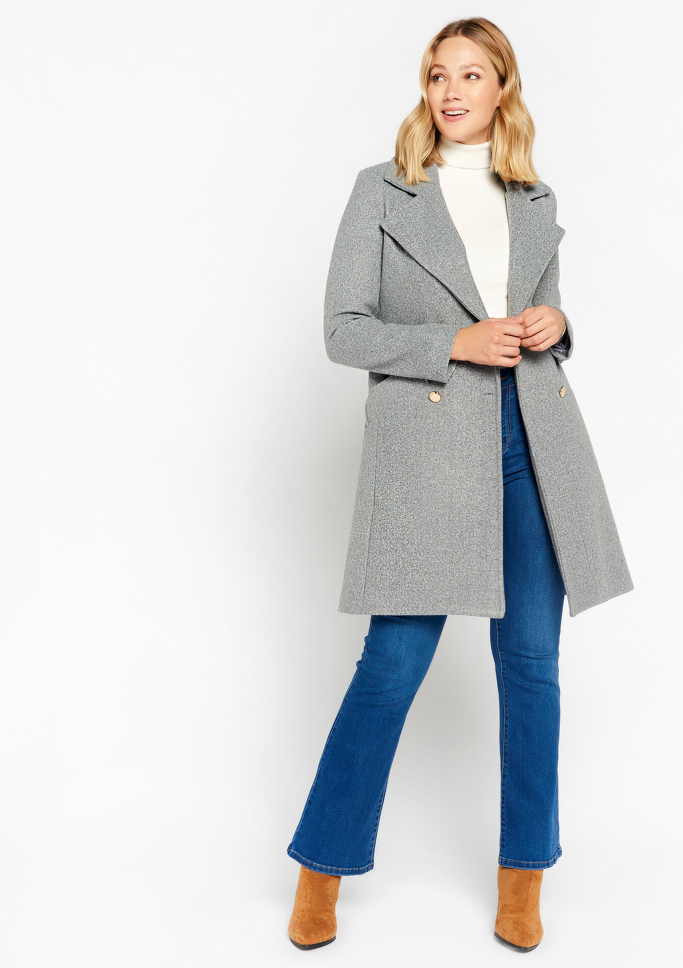 Veste mi-longue, Veste mi-longue - LT GREY - 23000637_2574