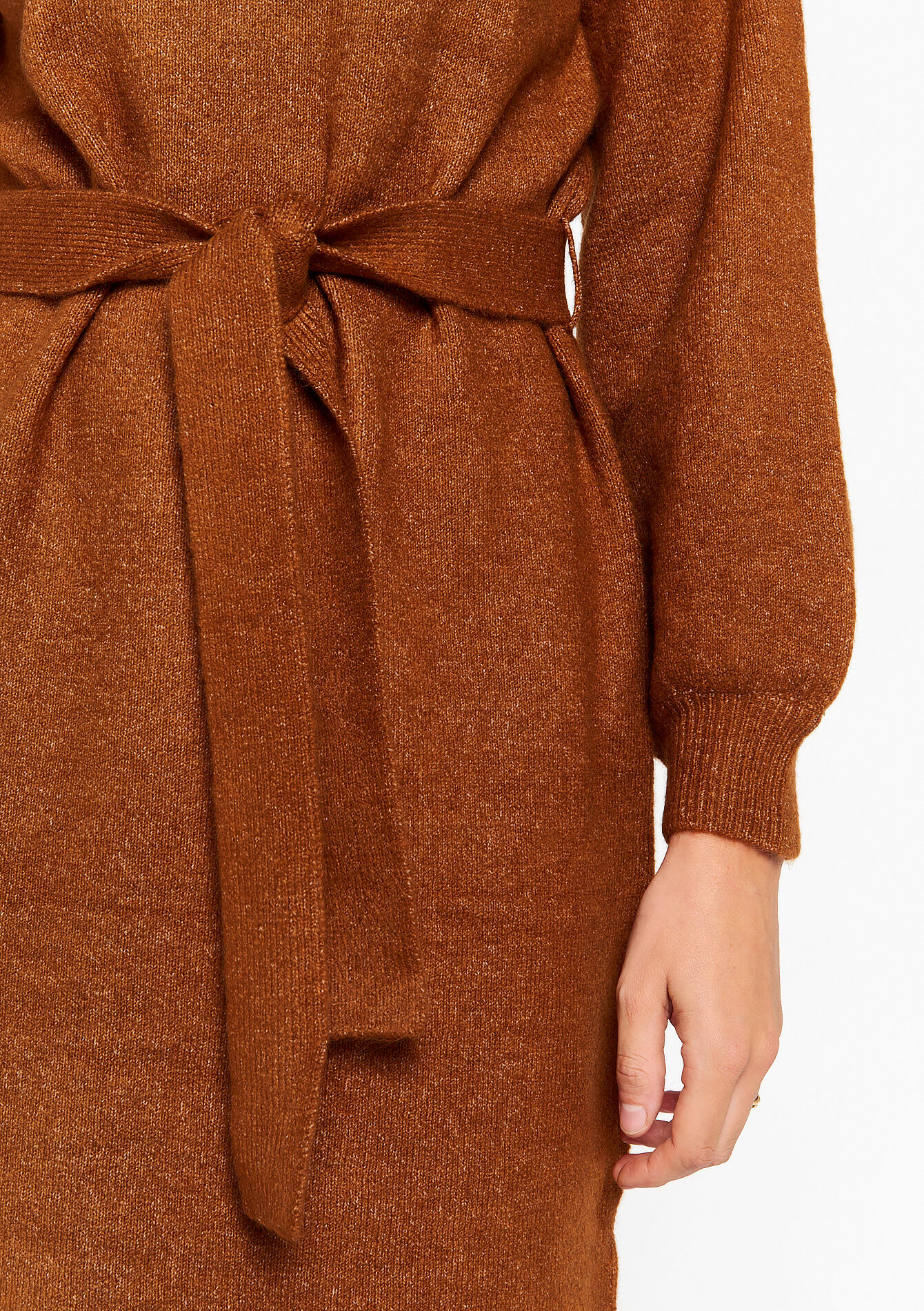 Pullover dress with turtleneck, Pullover dress with turtleneck - CAMEL CINNAMON - 08601933_3835