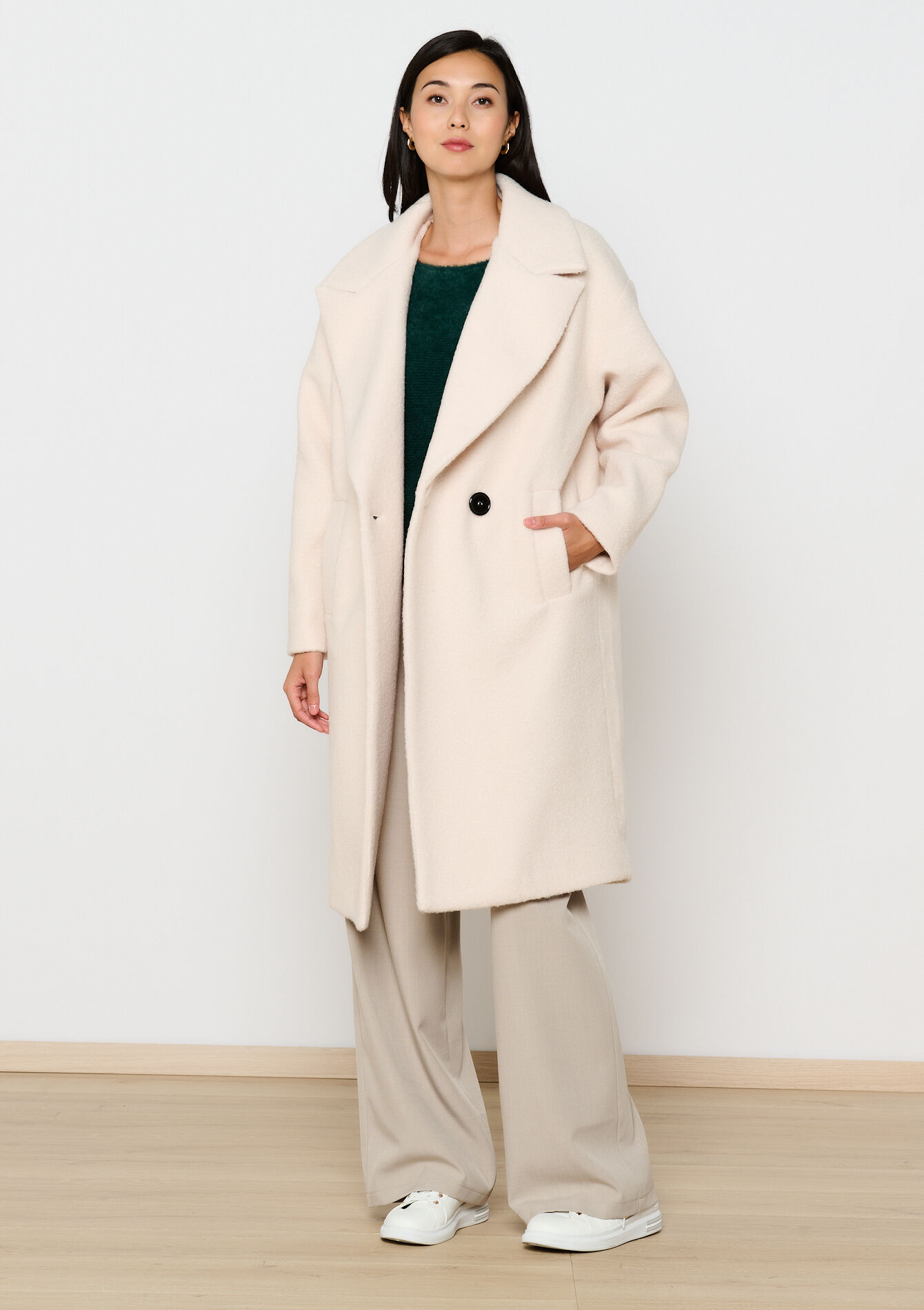 Oversized zachte jas, Oversized zachte jas - VANILLA WHITE - 23000712_1013