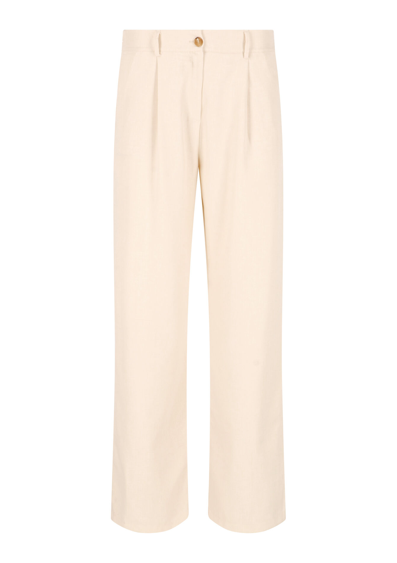 Wide trousers with linen look, Wide trousers with linen look - LT BEIGE - 06600764_2527