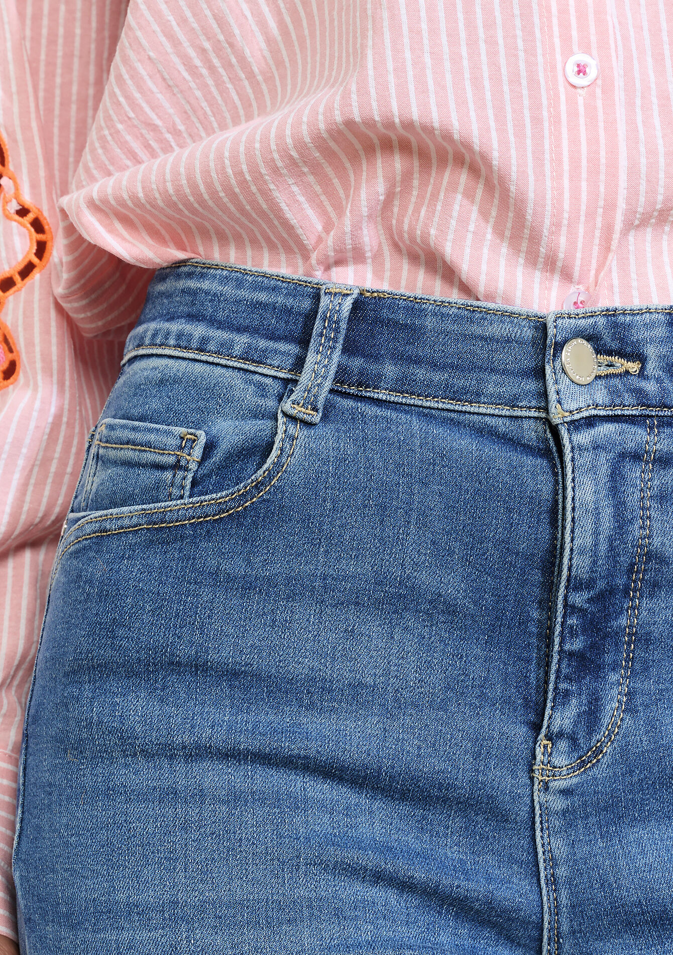 Bootcut jeans hoge taille, Bootcut jeans hoge taille - MEDIUM BLUE - 22000616_0500