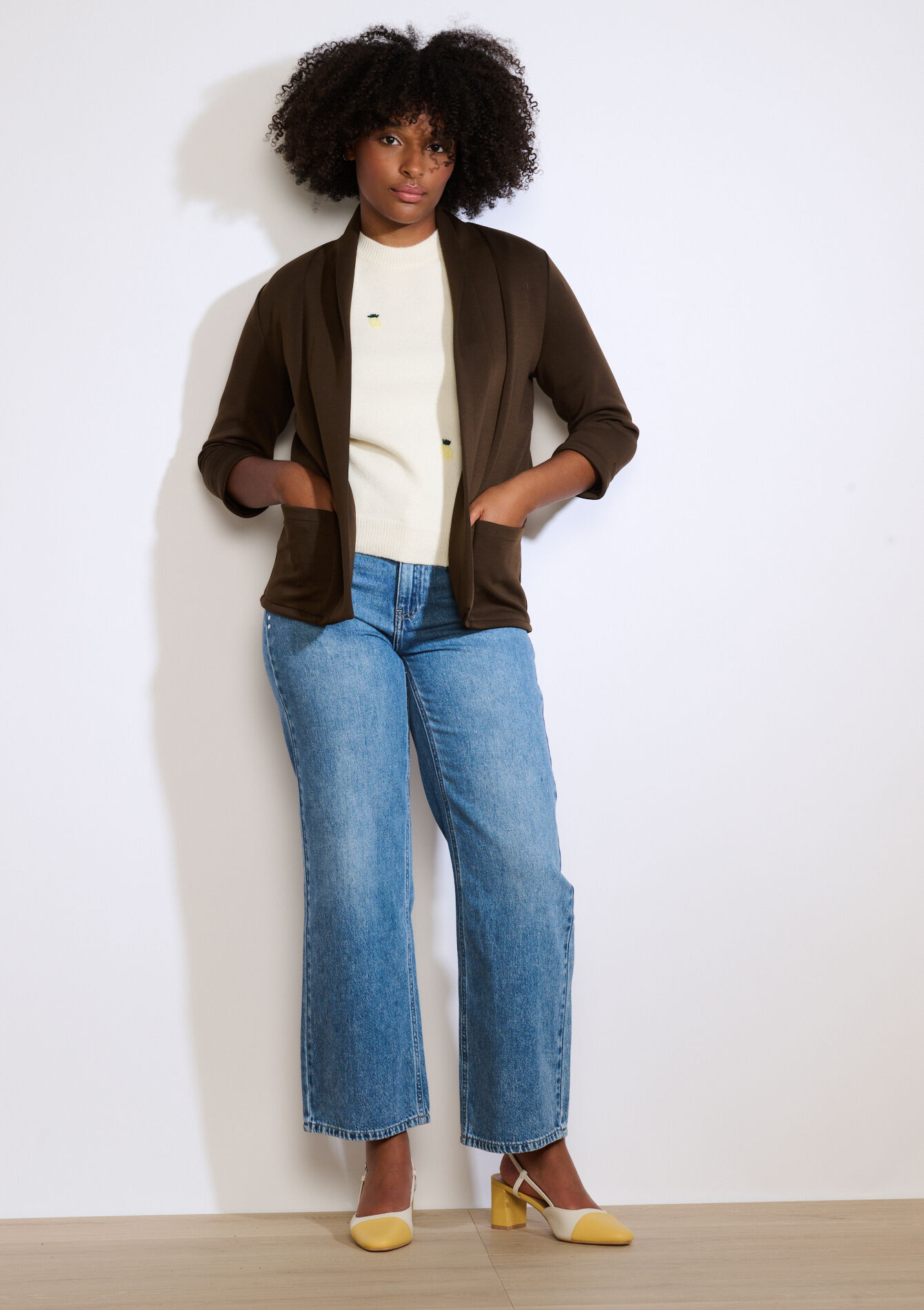 Soepele gestructureerde blazer, Soepele gestructureerde blazer - BROWN DARK CHOCOLATE - 09101090_3720