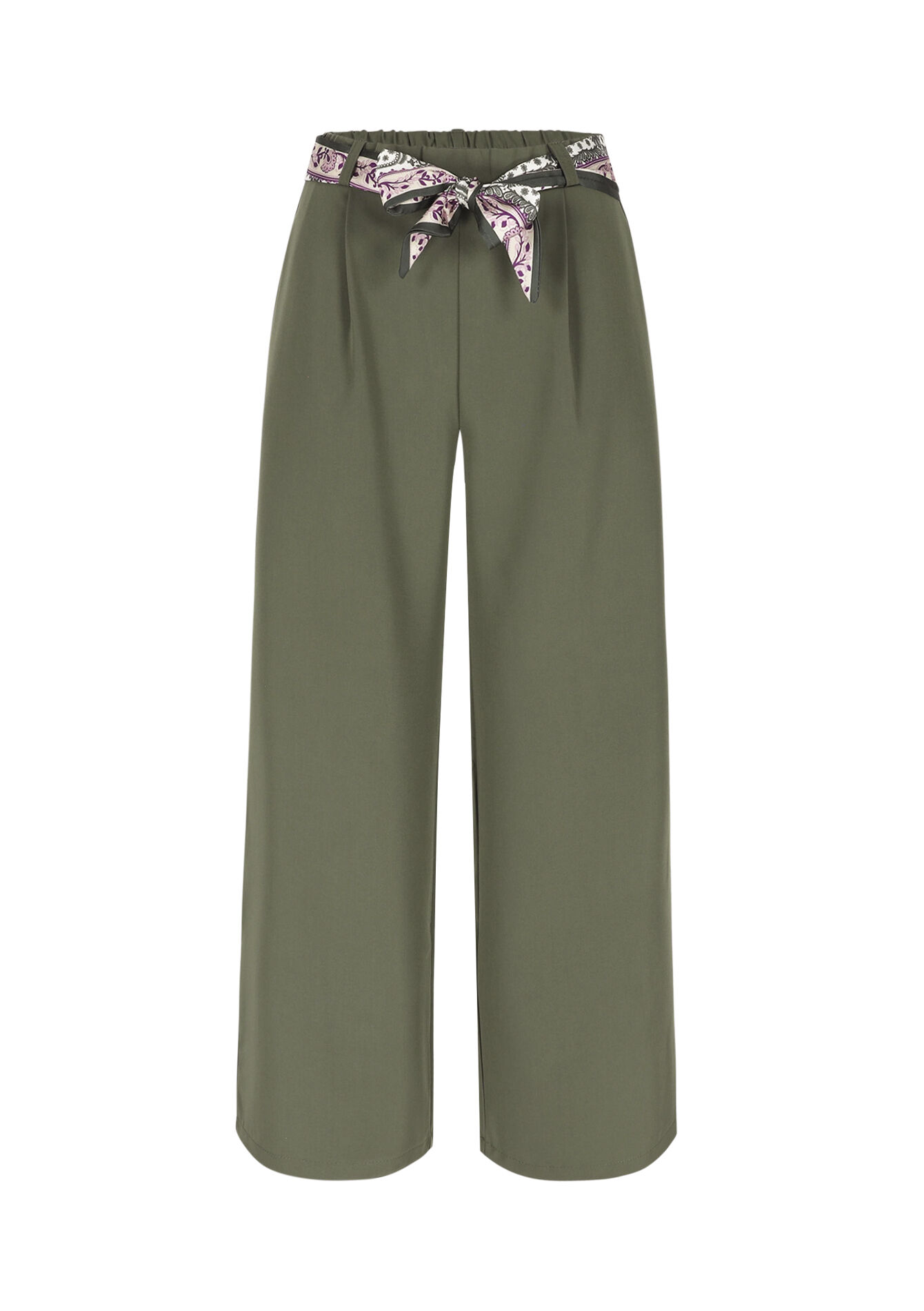 Wide-leg high-waist trousers - KHAKI MED - 06601118_4327
