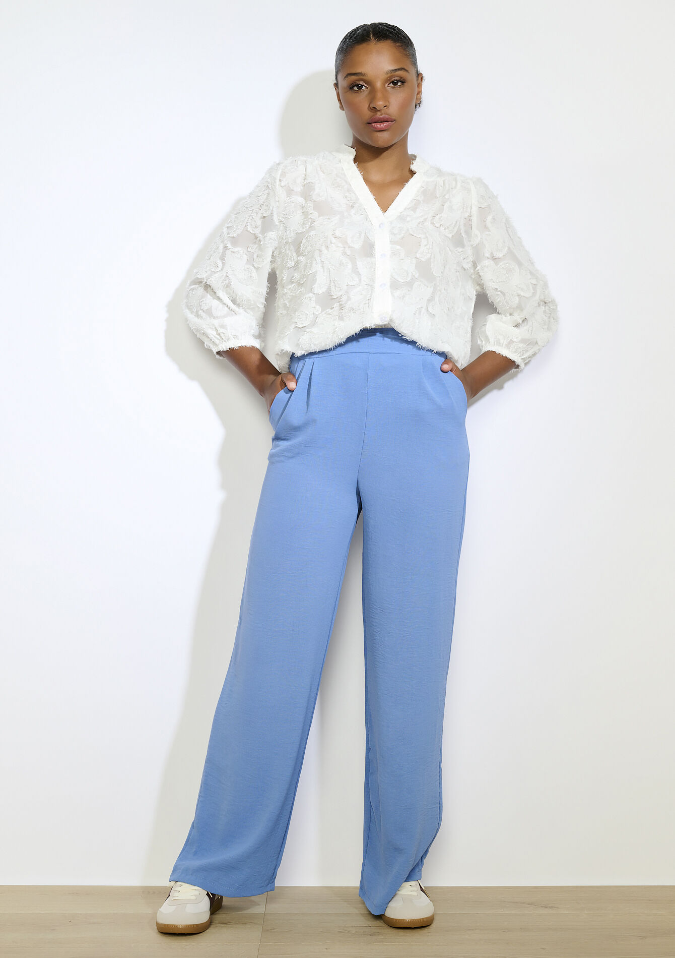 Wijde vloeiende broek, Wijde vloeiende broek - BLUE CLOUD - 06601025_3011