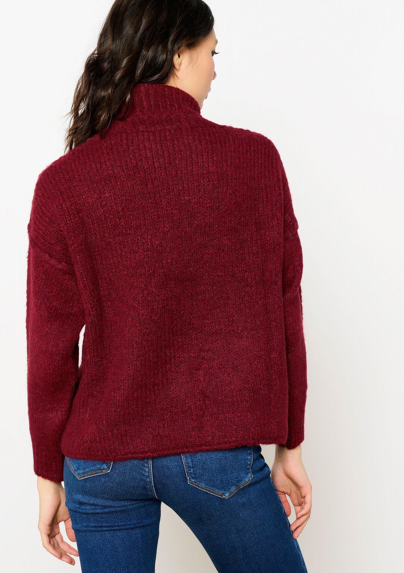 Grofgebreide trui met rolkraag - BORDEAUX WINE - 04101259_5514