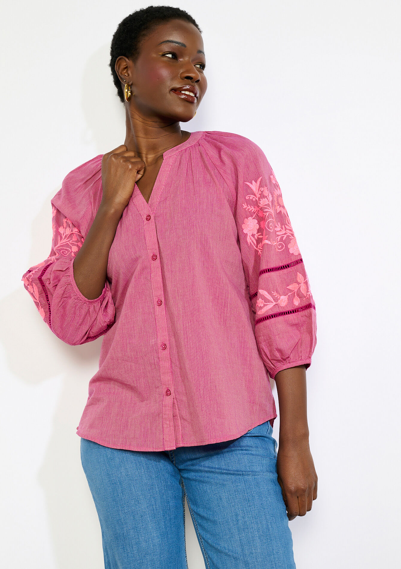 Chemise brodée romantique - VIOLINE - 05702949_2576