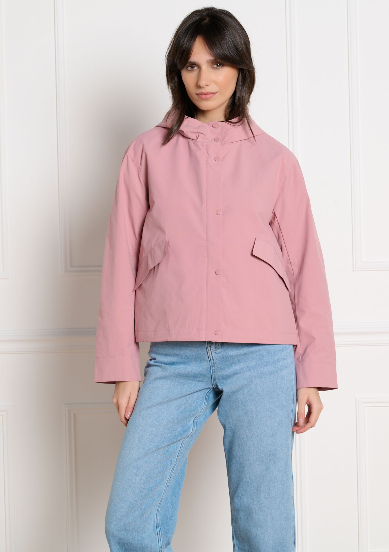 Waterdichte jas met capuchon, , back