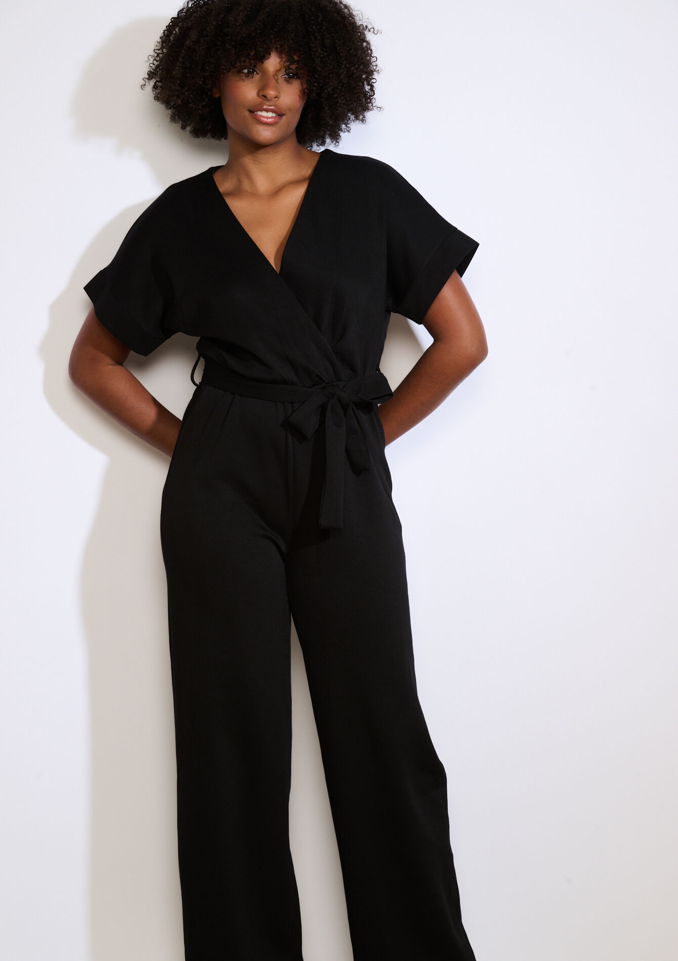 Overslag jumpsuit - BLACK - 06004651_1119